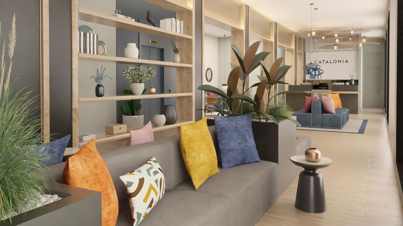 Recepción del futuro hotel Catalonia Puerta del Mar.