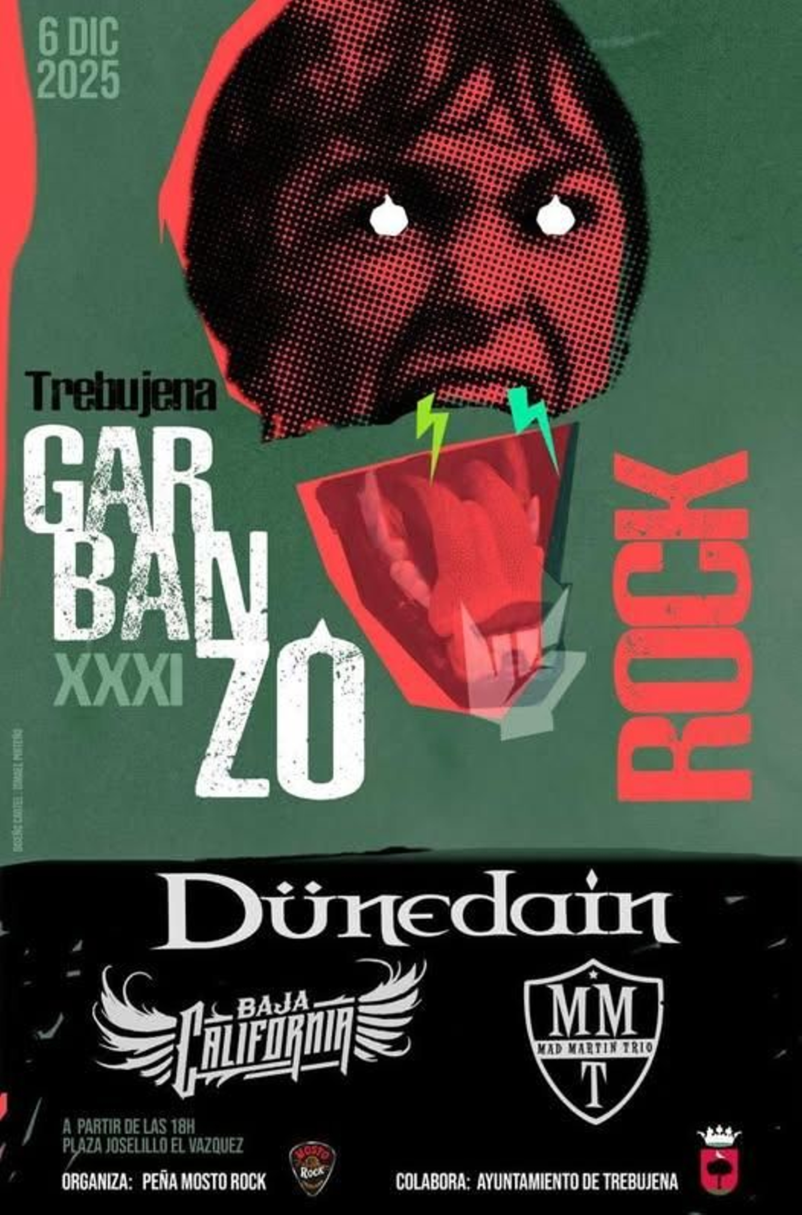 Cartel del festival de música Garbanzo Rock 2025, en Trebujena.