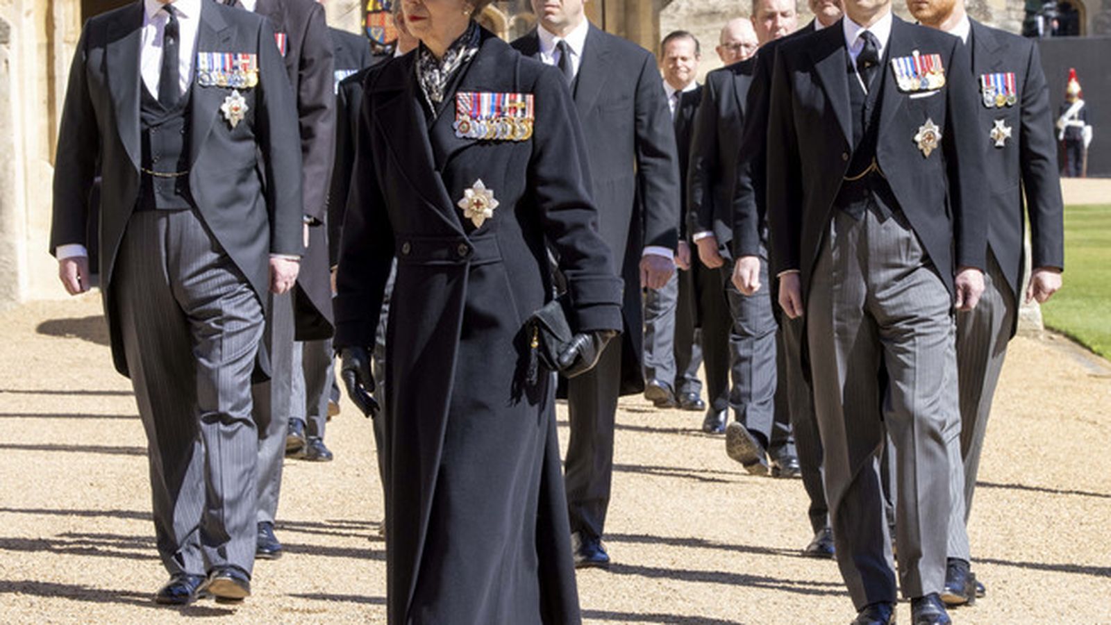El cortejo fúnebre que acompañó al féretro del duque de Edimburgo.