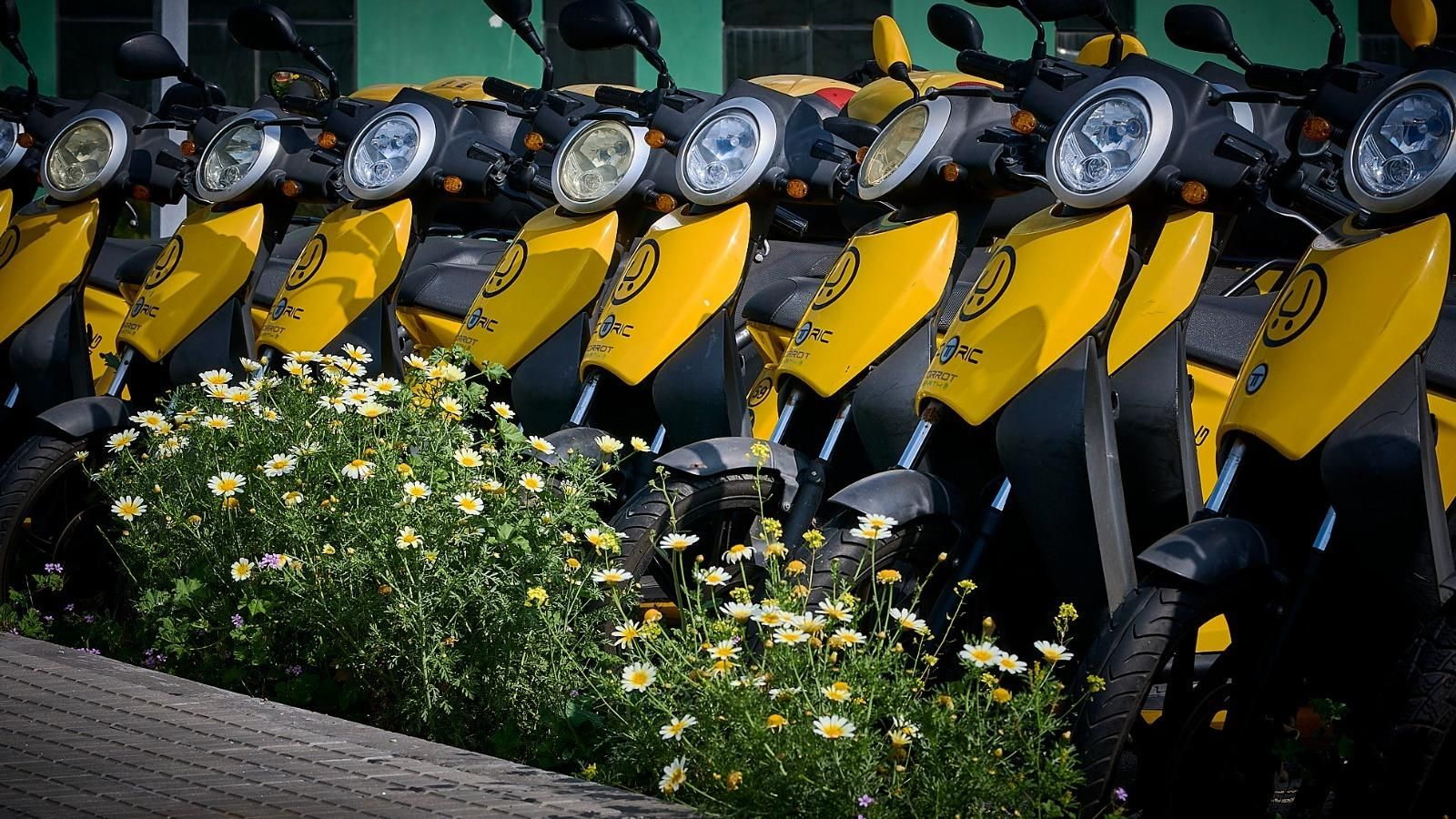 Motocicletas de Muving aparcadas en Cádiz.