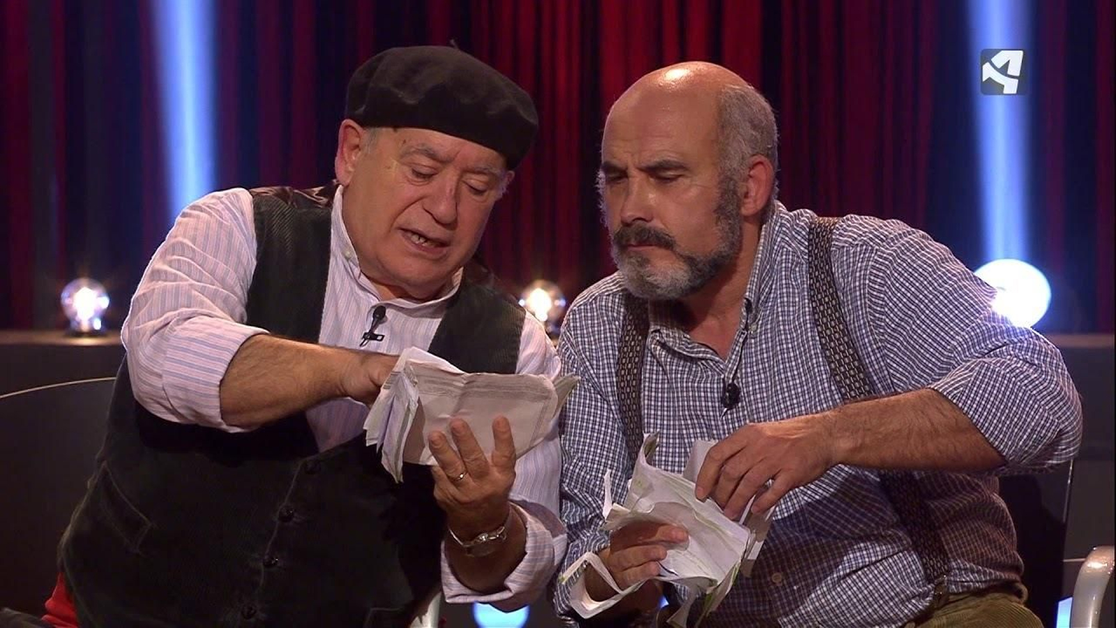 Marianico El Corto, a la izquierda, en el programa 'Comedyantes' de Aragón TV