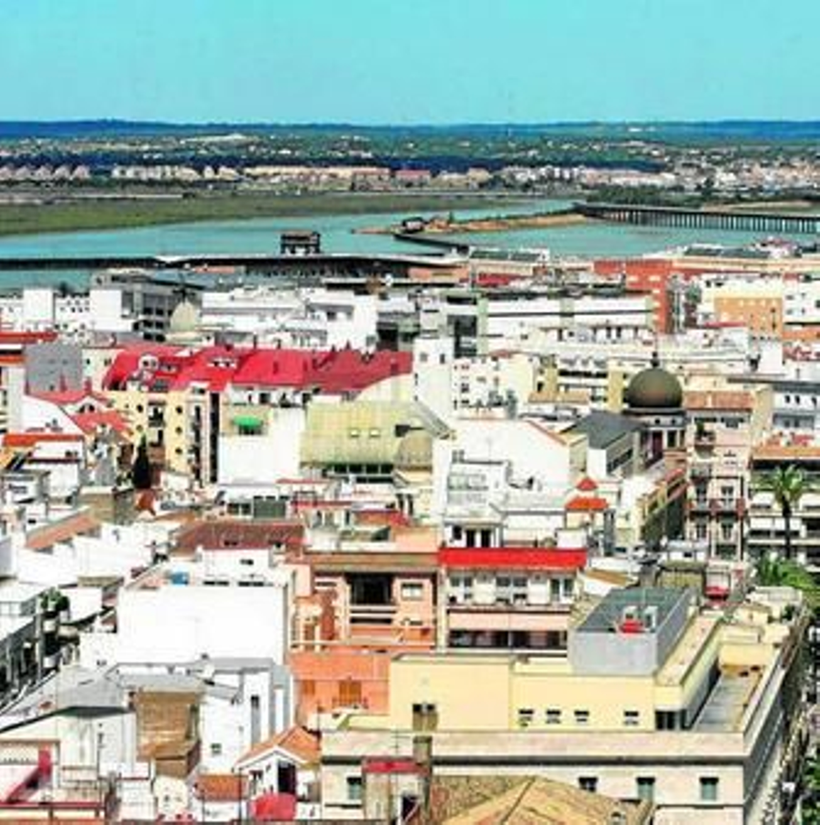 Vista aérea de numerosos edificios de la zona centro de la capital.