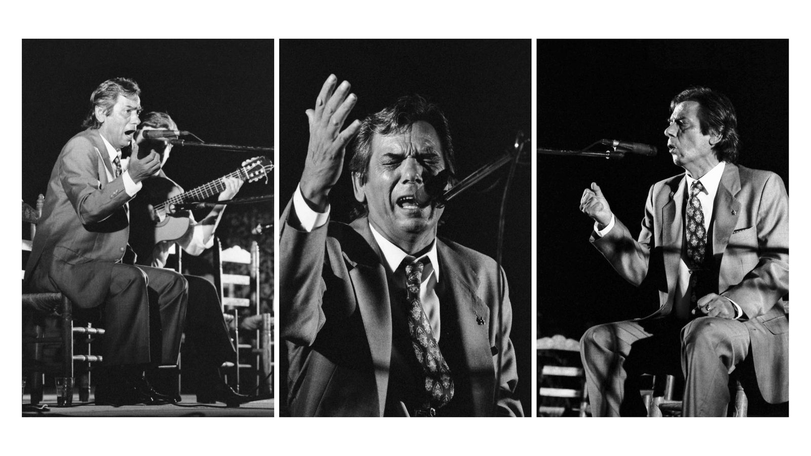 El cantaor gitano Antonio Núñez, Chocolate, en plena actuación.