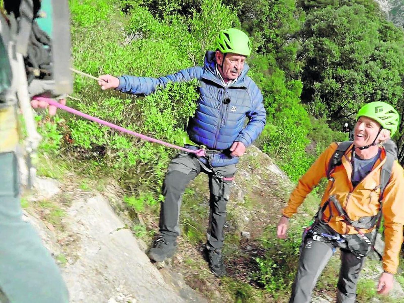 Miguel Ángel Revilla con Jesús Calleja en la entrega de este domingo