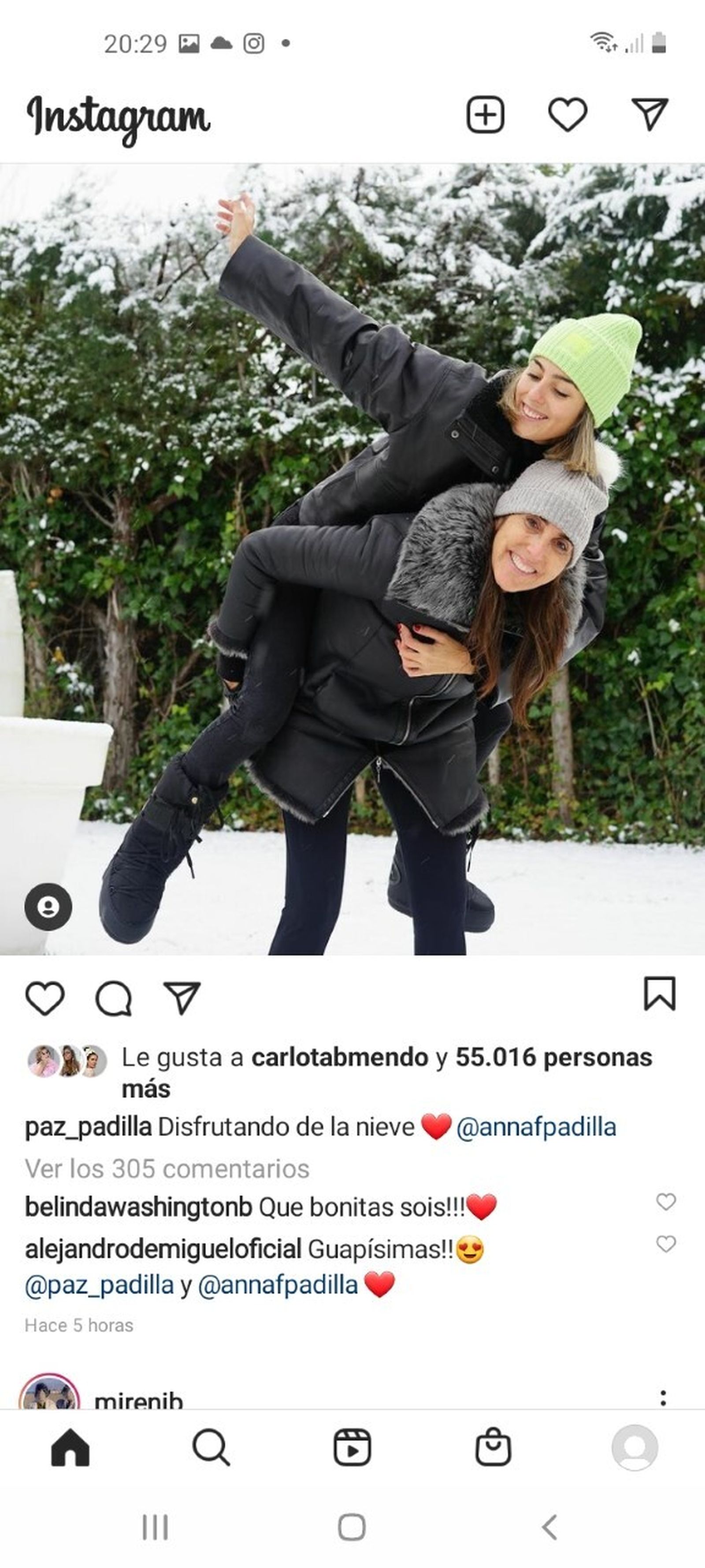 Paz Padilla con su hija Anna