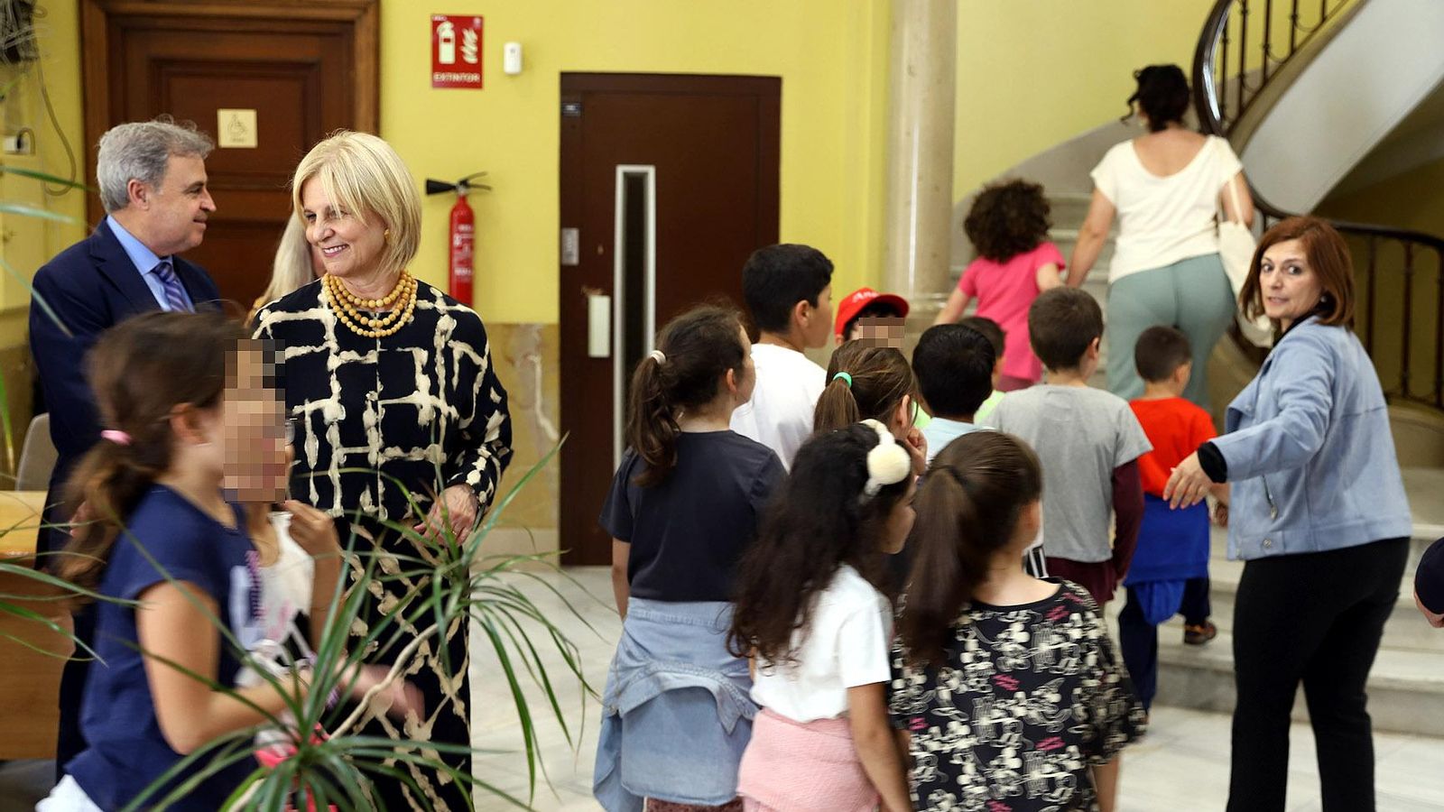 Alumnos del CEIP Miguel de Cervantes, a su llegada a la Fundación.