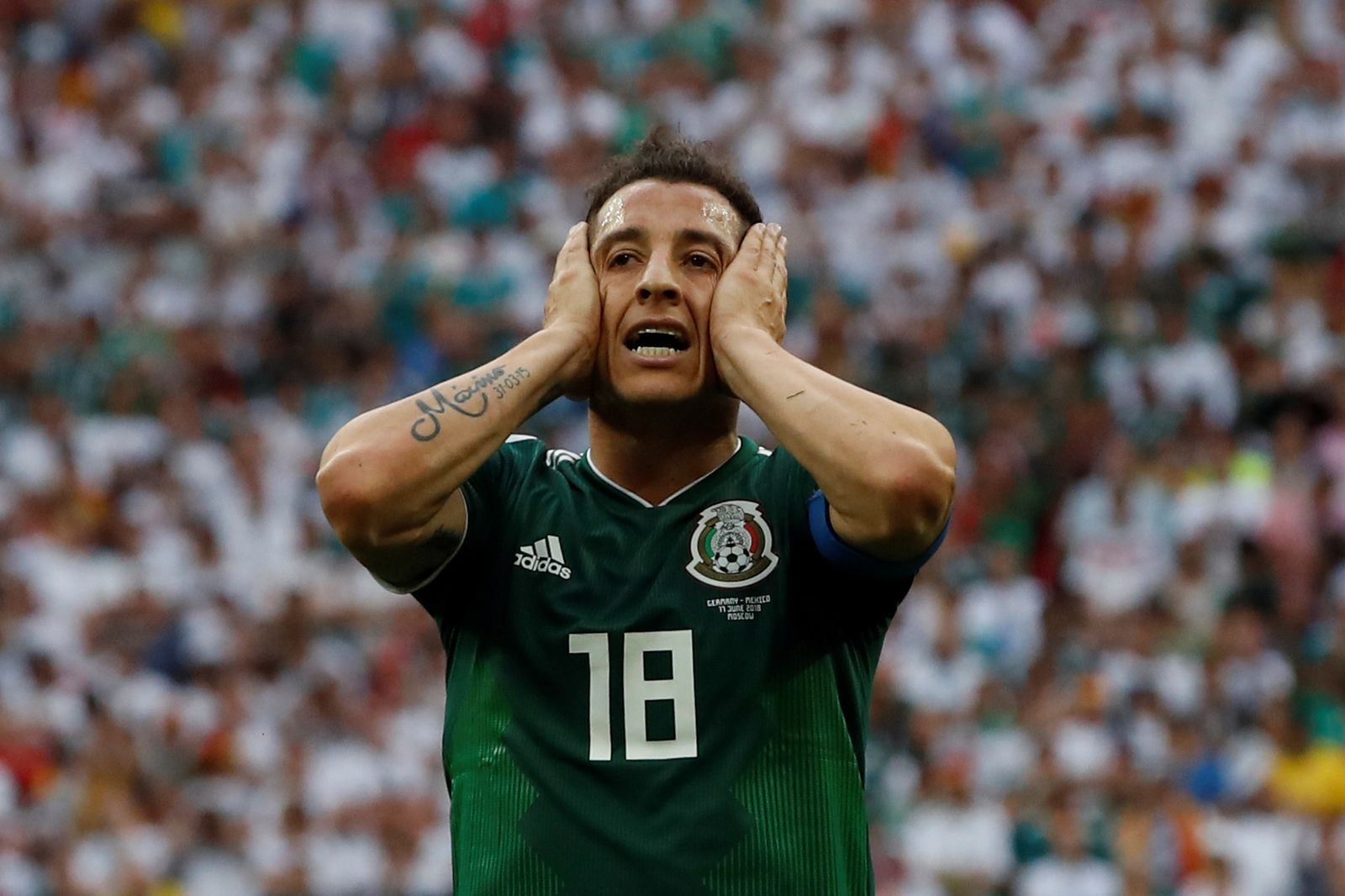 Guardado, durante el Alemania-México.