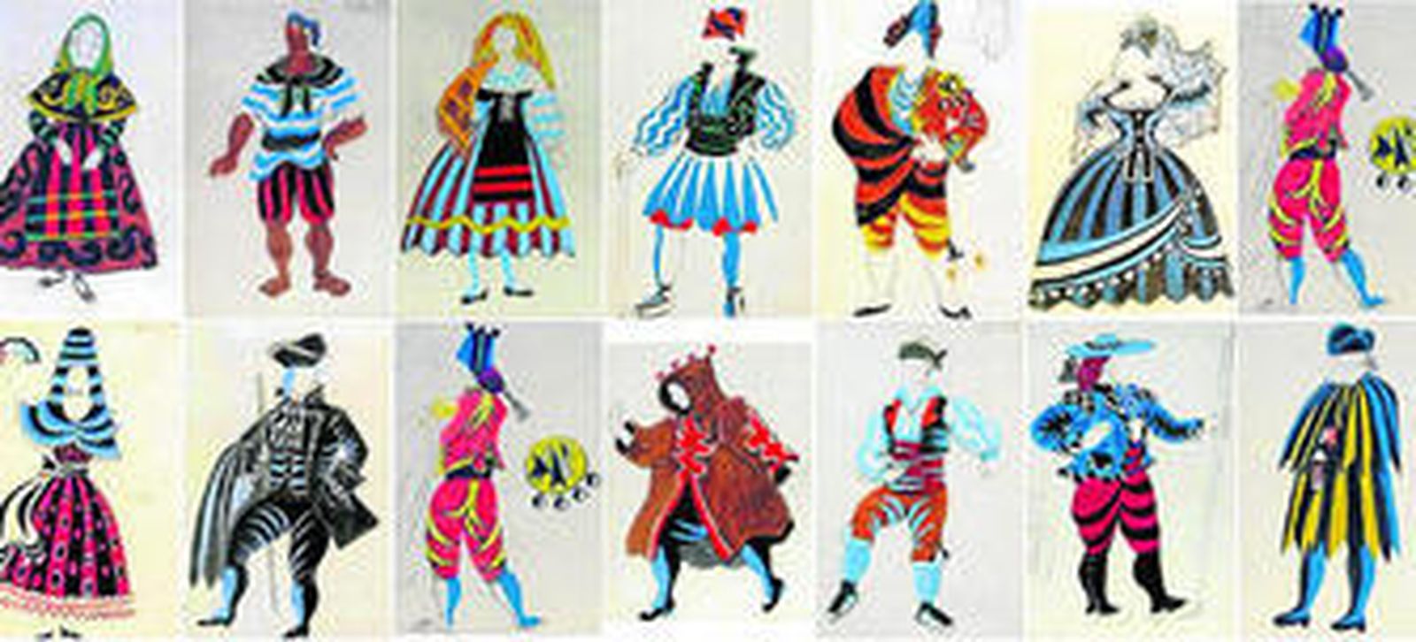 Figurines de Picasso para el ballet de Falla 'El sombrero de tres picos'.