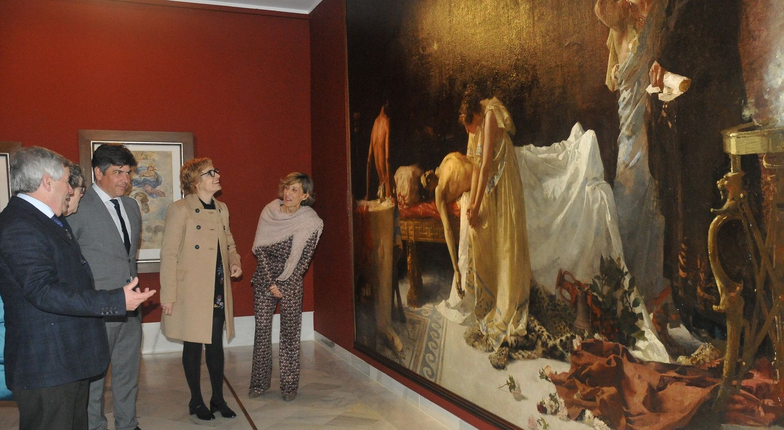 Presentación del cuadro, ayer en el Museo Garnelo.