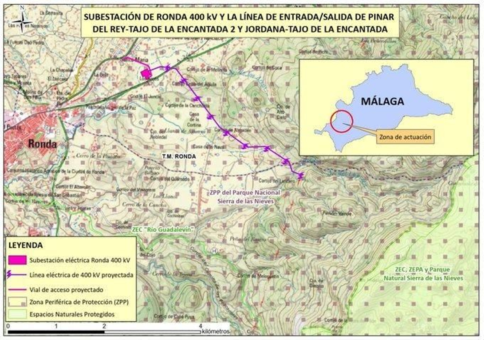 Diagrama de la subestación de Ronda.