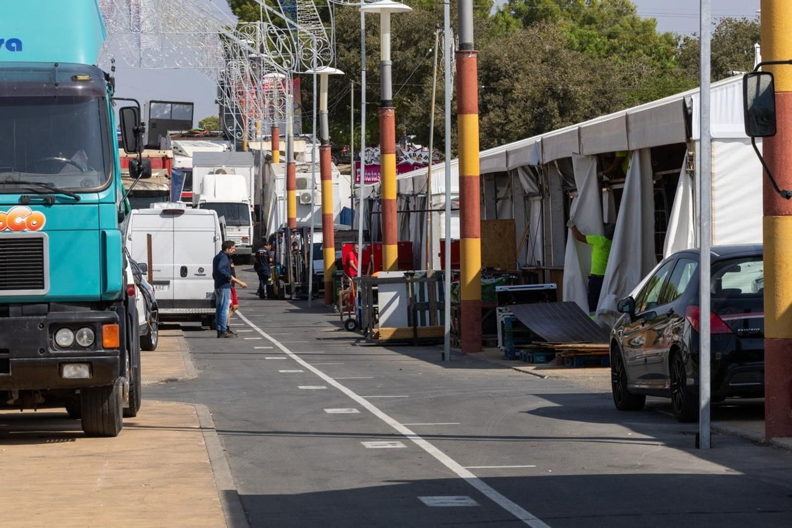 Así avanza el montaje de la feria de San Lucas