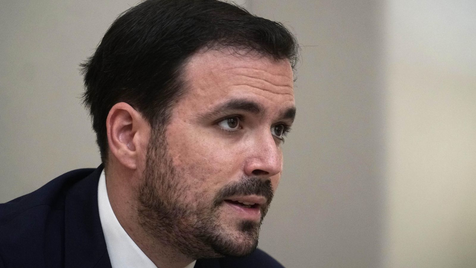 Alberto Garzón, en un momento de la entrevista.