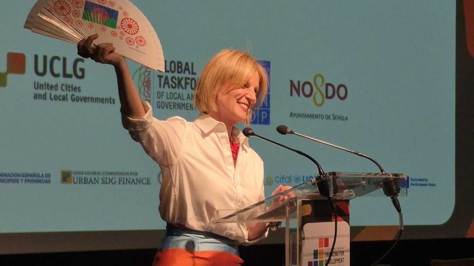 María José García-Pelayo, en la Asamblea Mundial de Gobiernos Locales y Regionales en Sevilla.