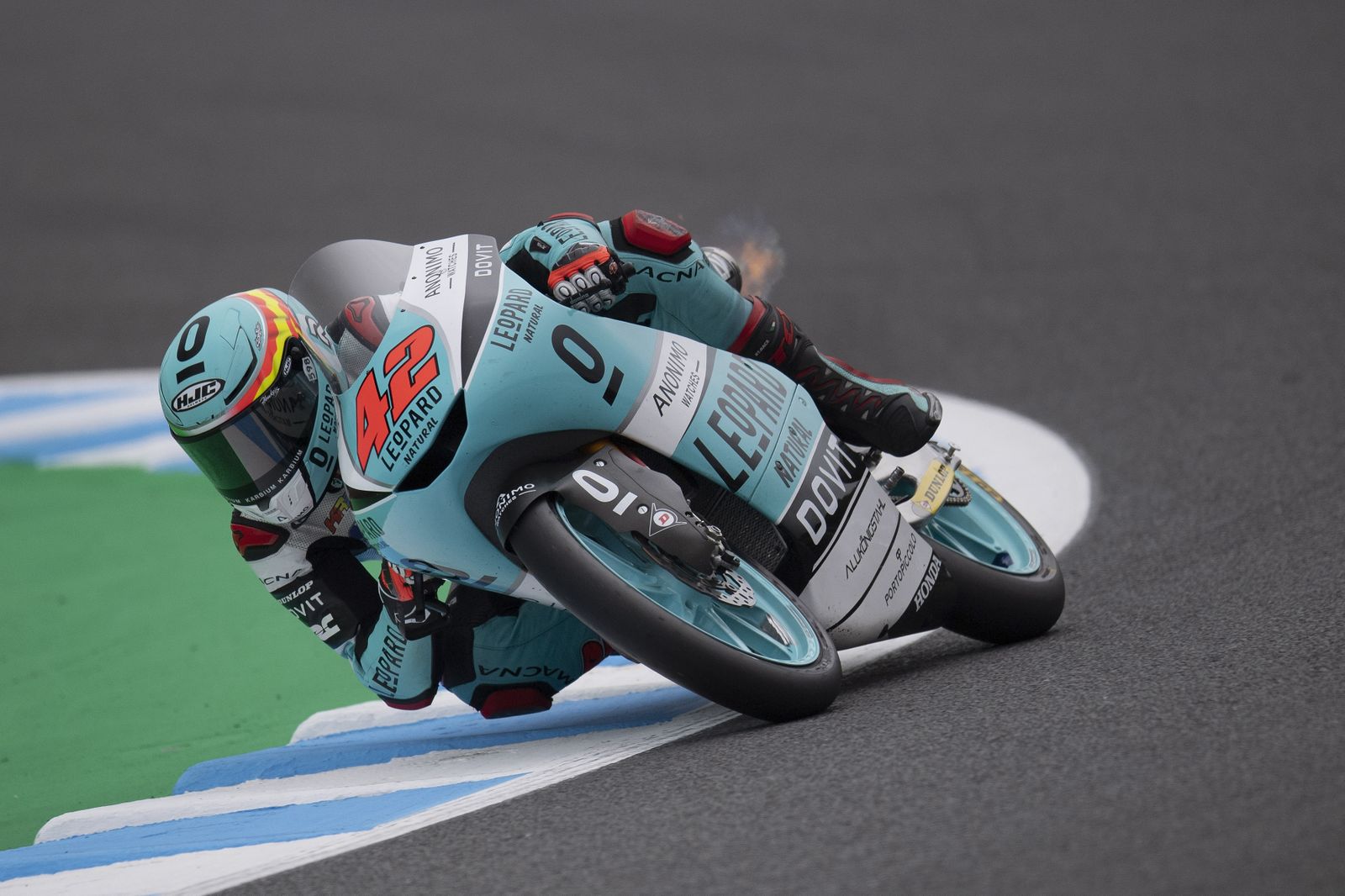 Marcos Ramírez, a lomos de la Honda del Leopard Racing en Motegi.