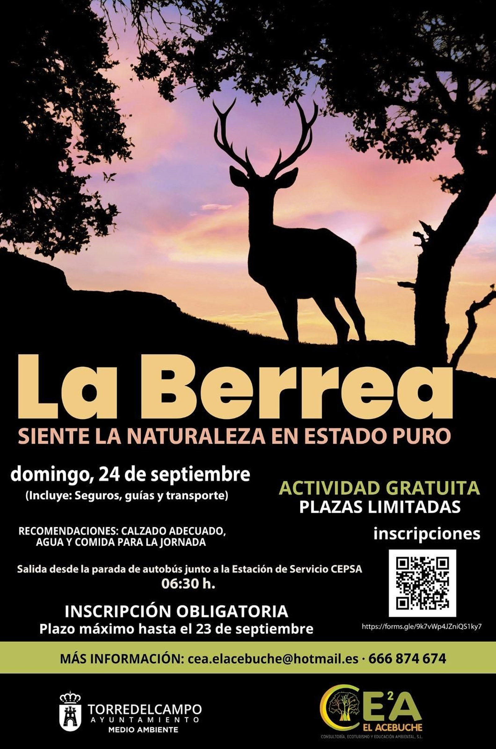 Cartel de la actividad gratuita programada para este domingo 24 de septiembre.