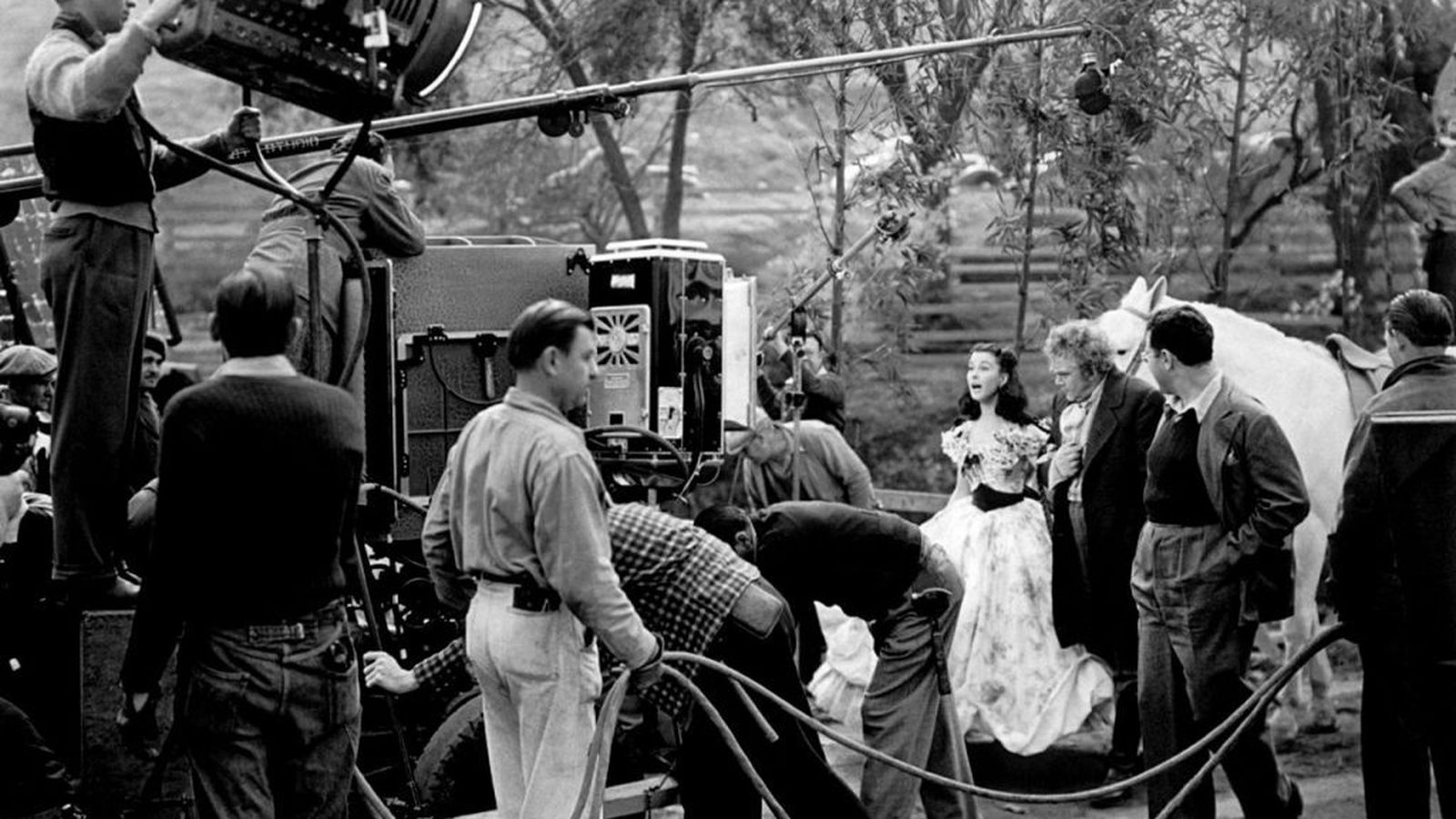 Rodaje de 'Lo que el viento se llevó'.