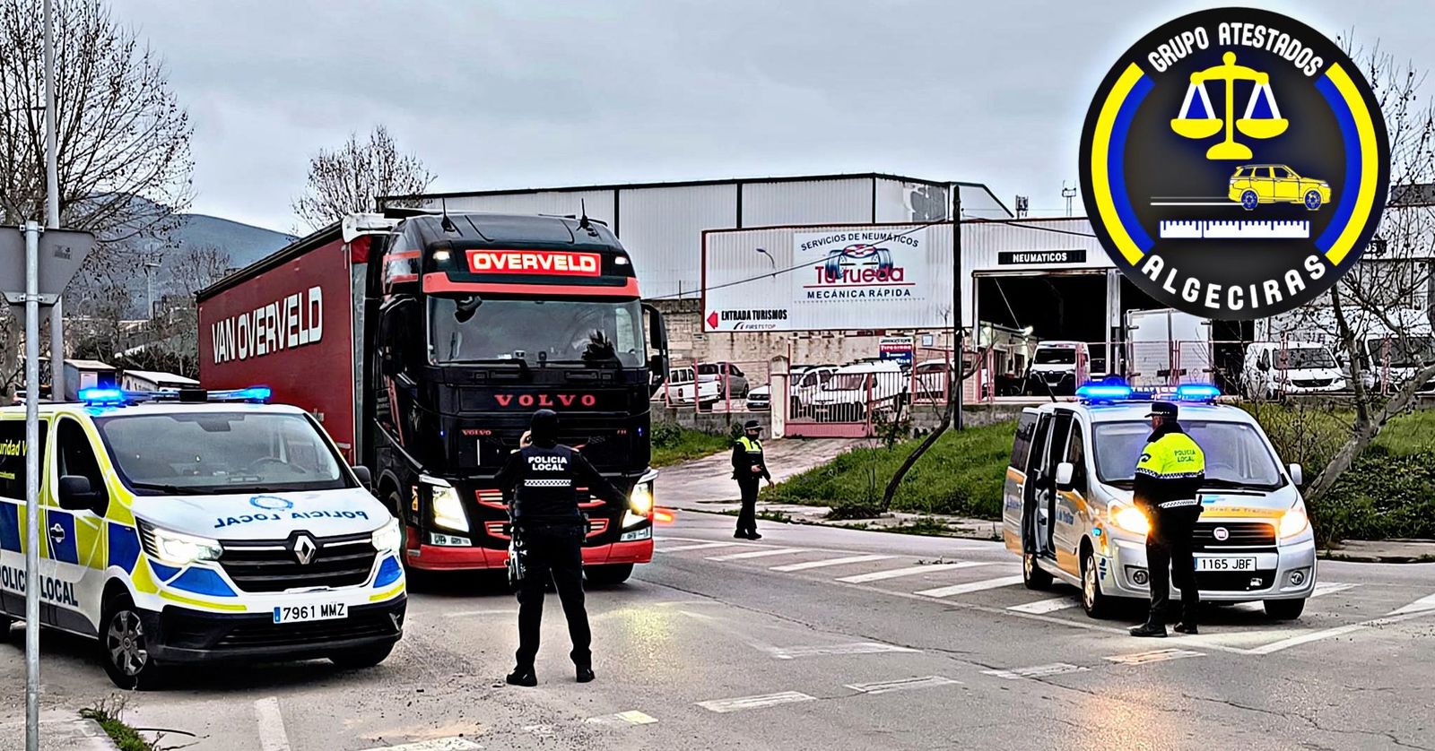 Uno de los controles de la Policía Local de Algeciras.