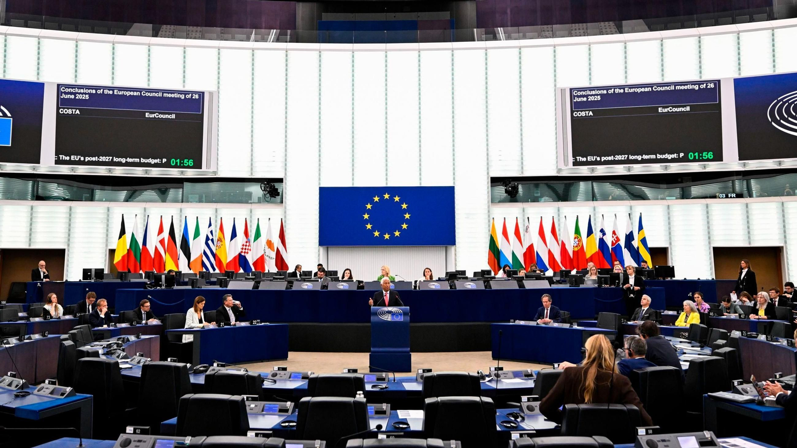 Vista general del hemiciclo del Parlamento Europeo