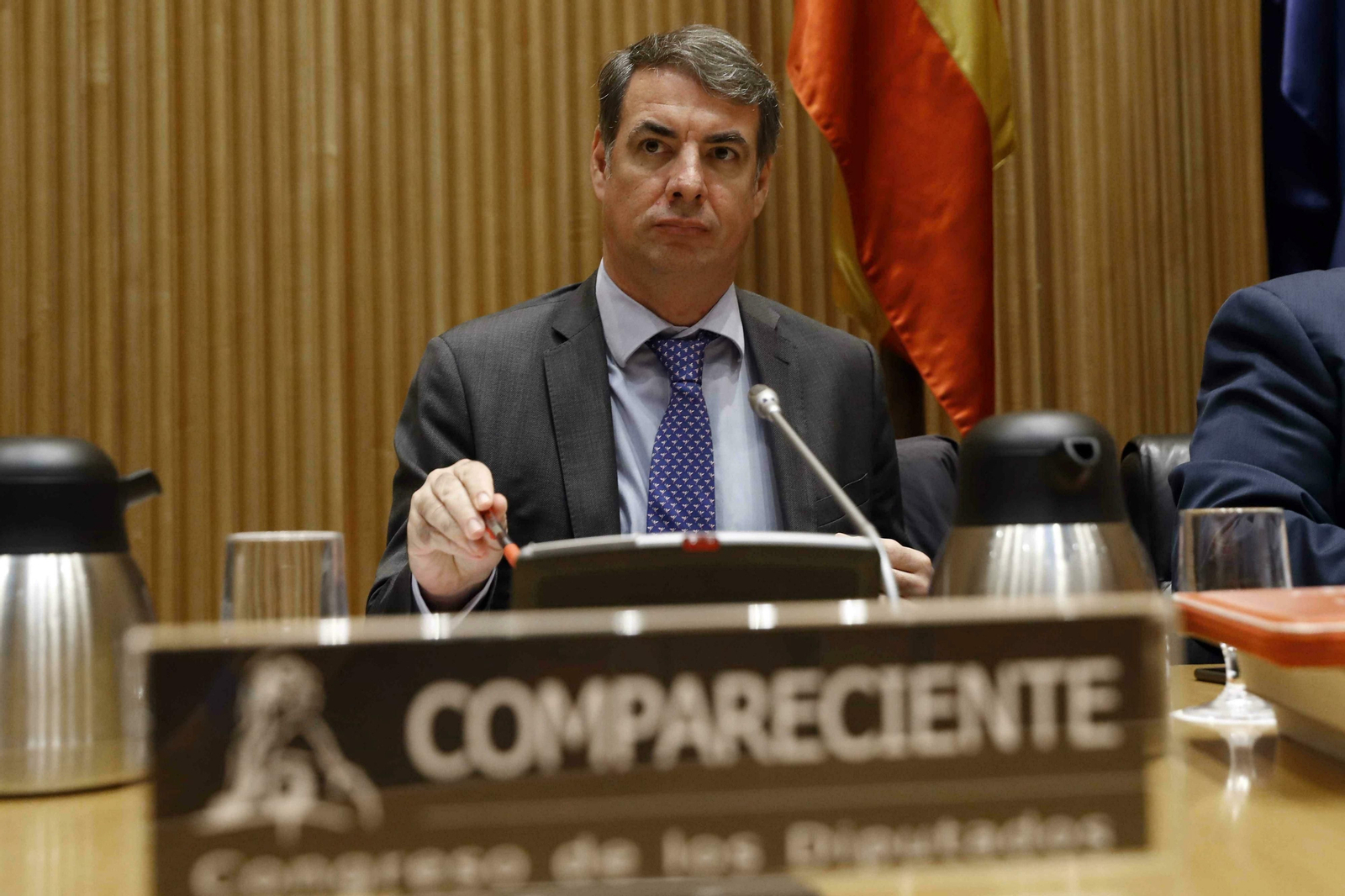 El ex presidente de la SEPI Vicente Fernández, en una comisión en el Congreso de los Diputados.