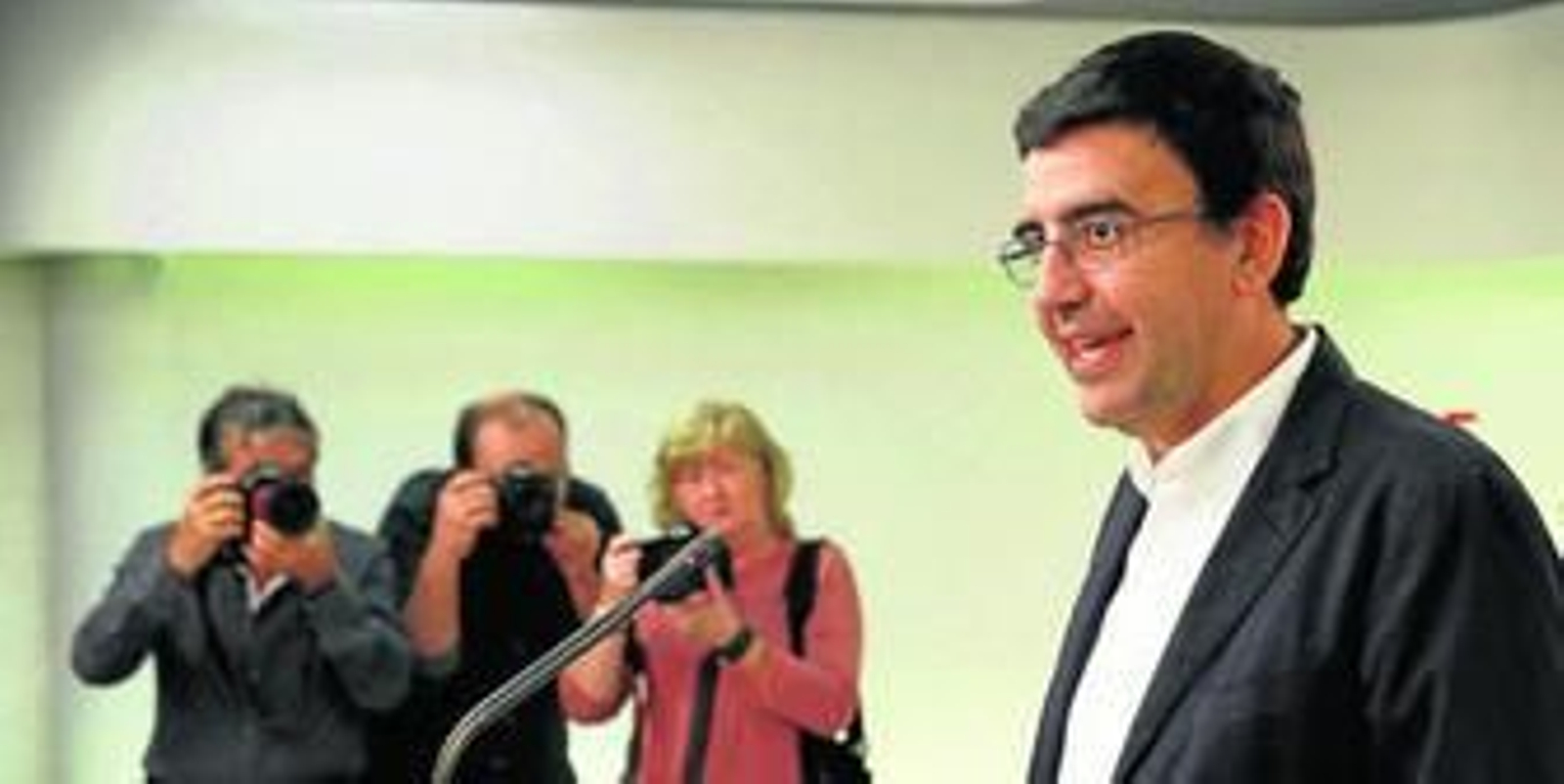 Mario Jiménez, portavoz de la gestora del PSOE, ayer en Ferraz.