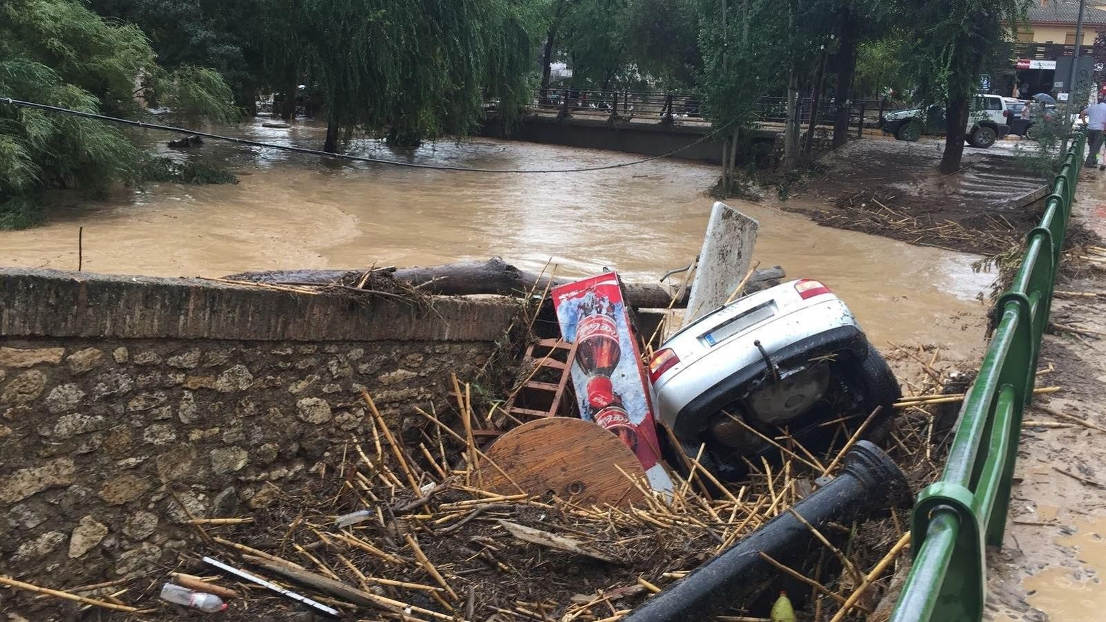 Efecto de las riadas en Riofrío, hace unos años Efecto de las riadas en Riofrío, hace unos años