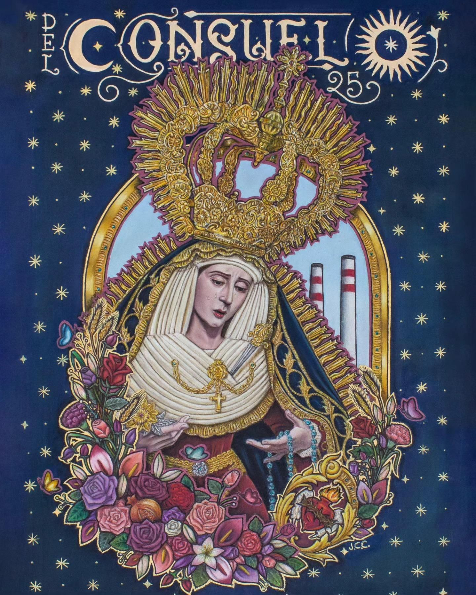 Cartel editado por la Hermandad del Consuelo, obra de Jesús Castellano Cumbreras