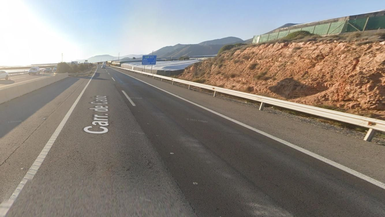 Zona de la Autovía del Mediterráneo, por Balanegra, cercana al lugar del accidente.