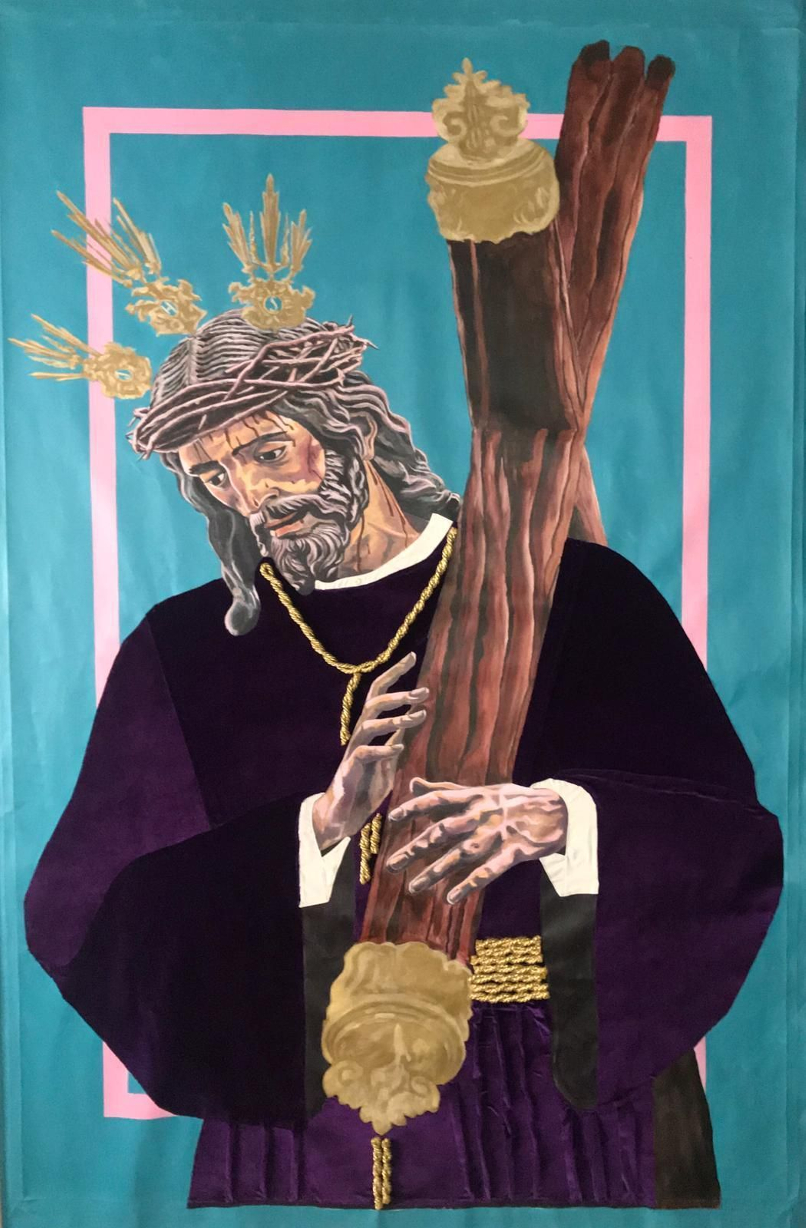 Imágenes de algunas de las obras de la iniciativa 'Balcones Cofrades' de la Hermandad de la Borriquita de Huelva