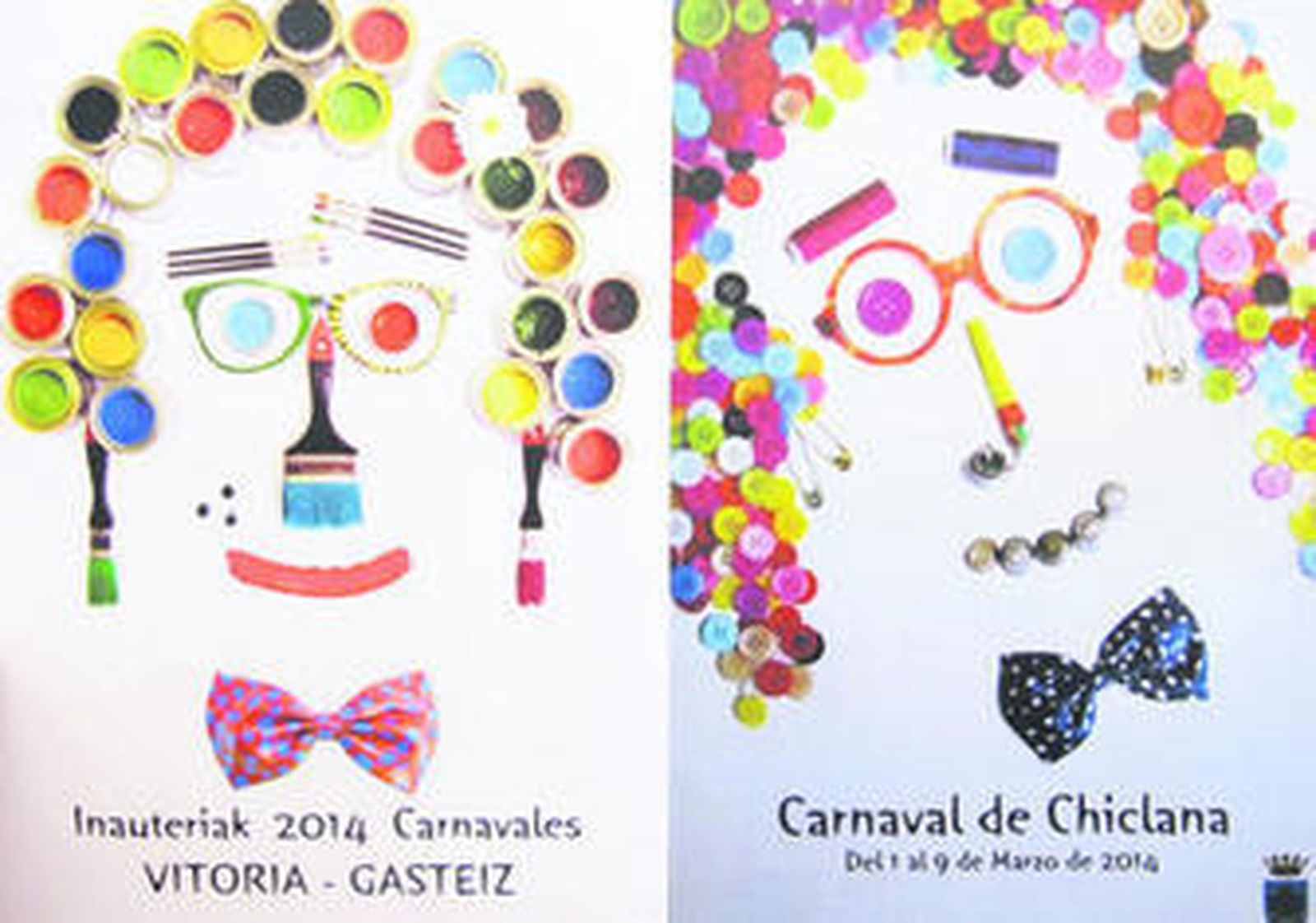 Imagen de los dos afiches que anuncian las fiestas de este año en ambas localidades.