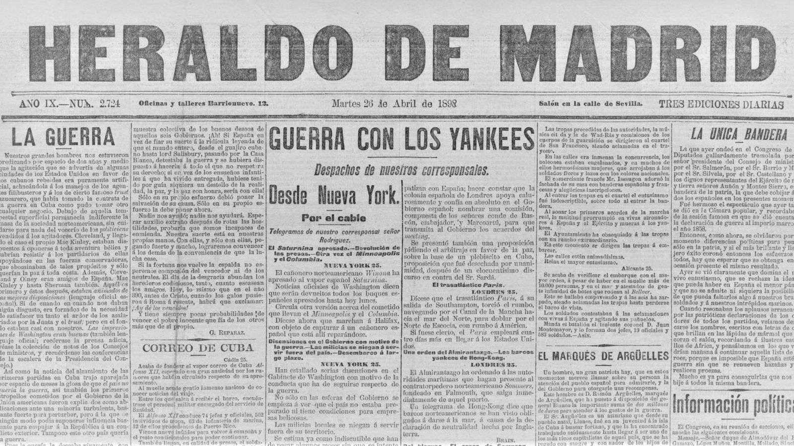 El Heraldo era uno de los periódicos madrileños más leído en Algeciras.