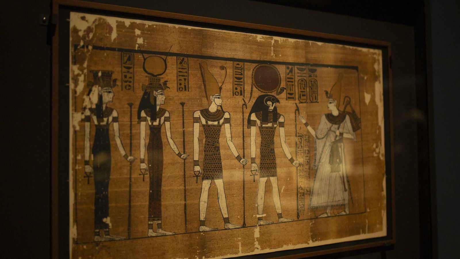 Papiros en una de las nueve secciones del recorrido expositivo.