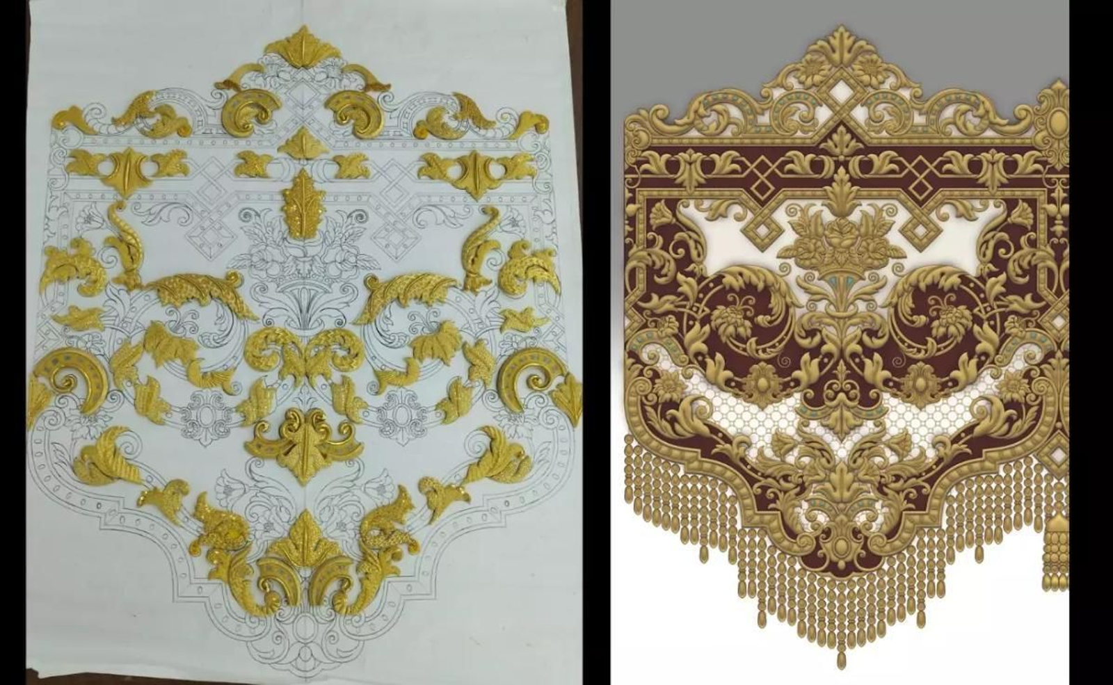 Primeras puntadas en el paso de palio de la dolorosa