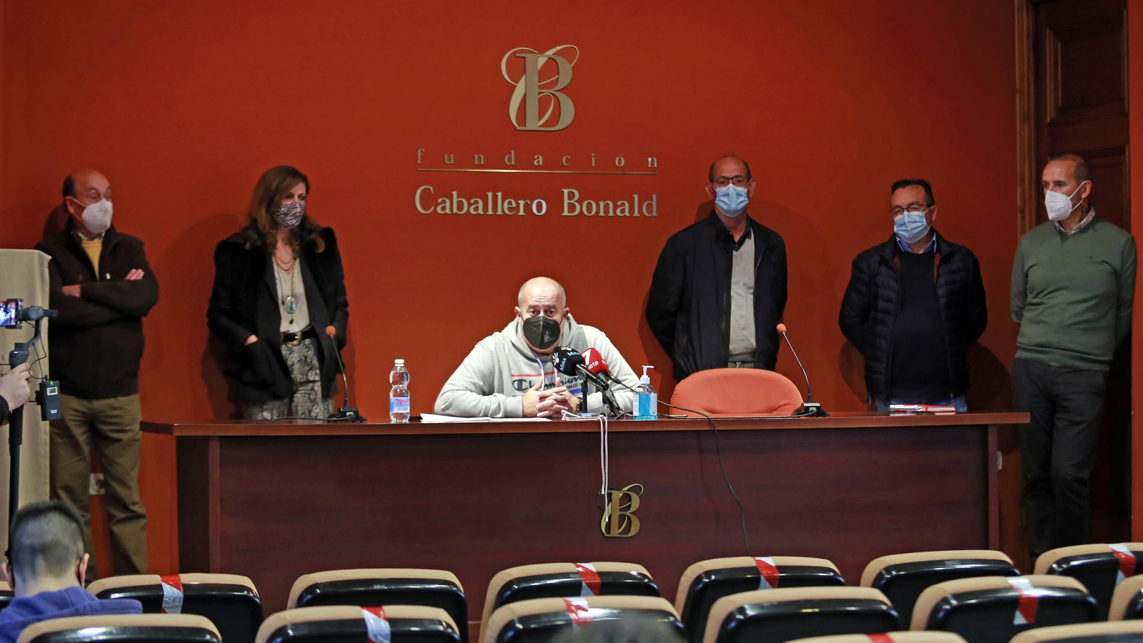 Representantes de sindicatos, durante una comparecencia conjunta a mediados del pasado mes.