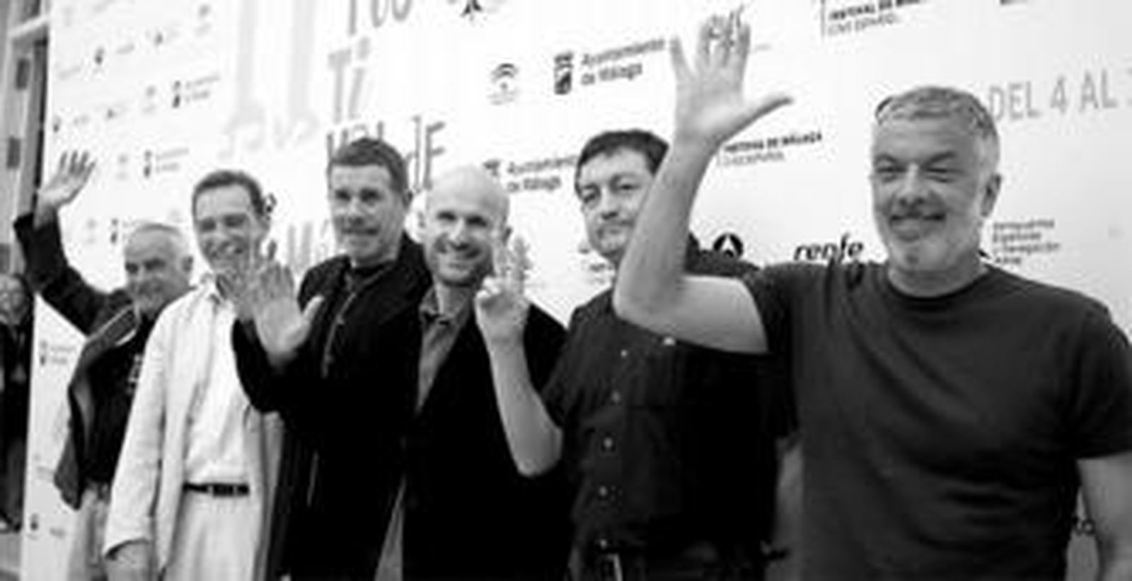 Pep Antón Muñoz, Hector Colomé, Lluís Soler, el director Xavi Puebla, Joan Ginard y Adolfo Fernández.
