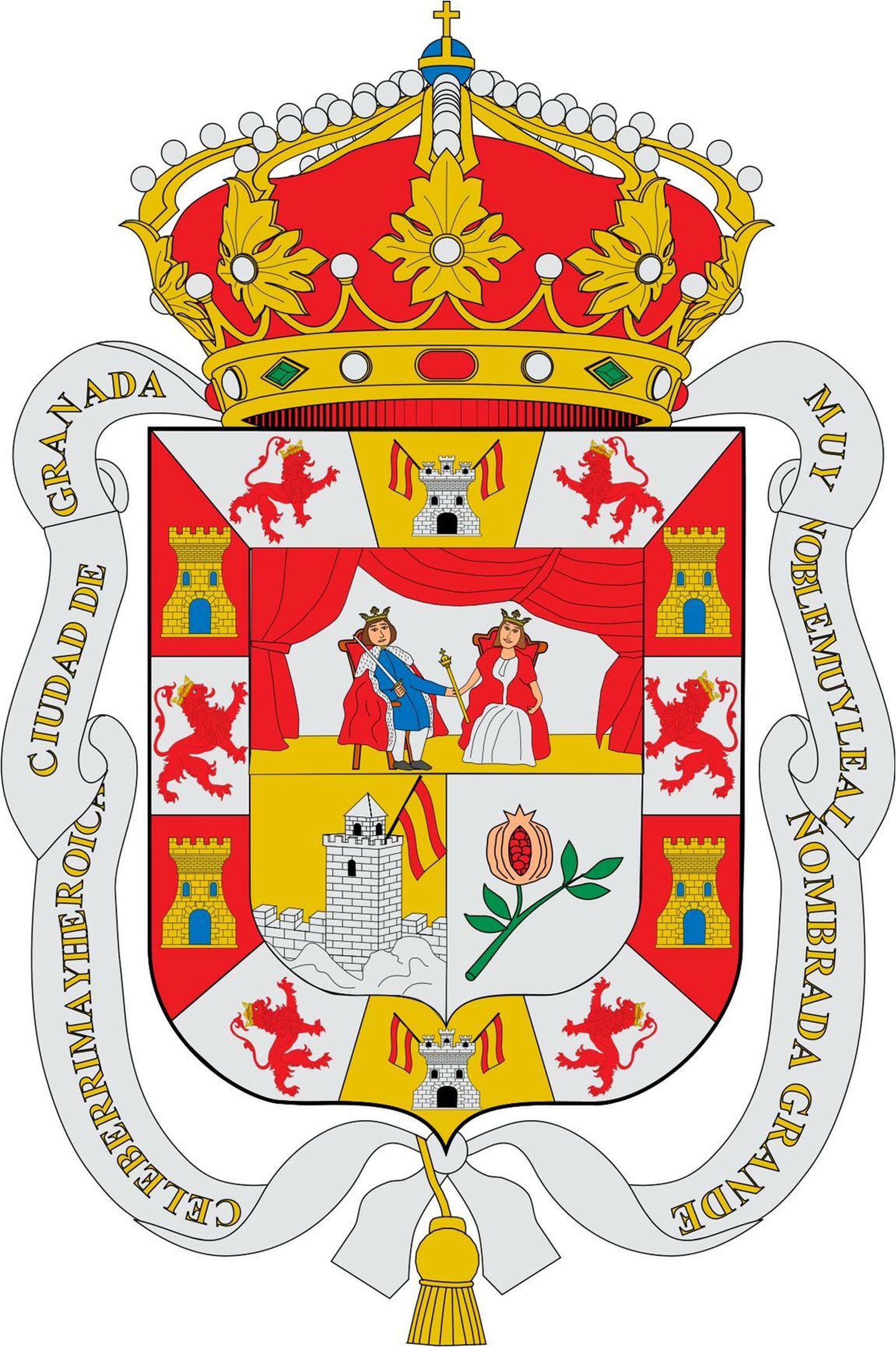 Escudo de Granada con el doble sillón.
