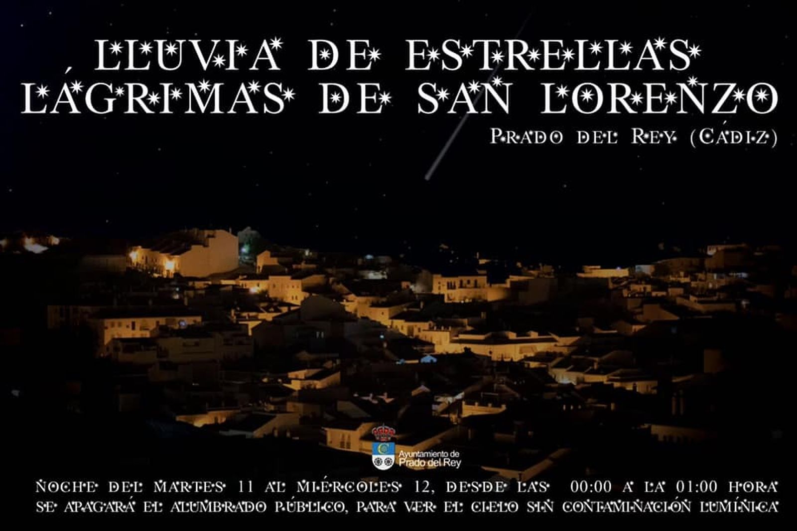 Cartel del  apagón para las lágrimas de San Lorenzo.