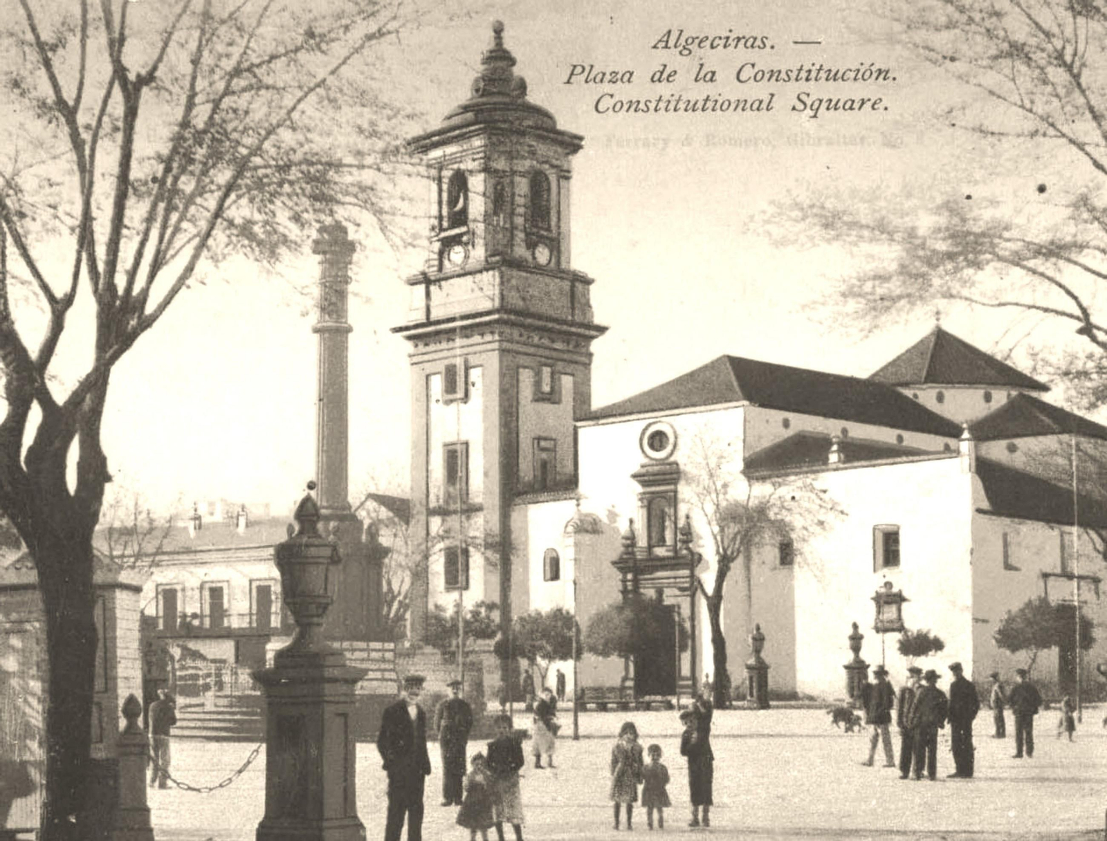La plaza Alta, donde en una esquina se encontraba la llamada Casa de Bárcena.