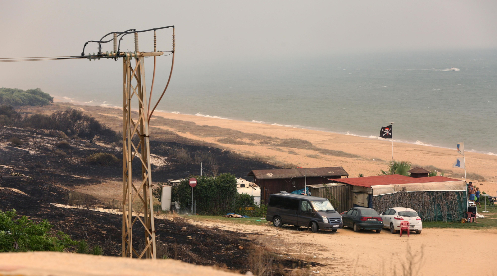 Las consecuencias del incendio en Mazagón