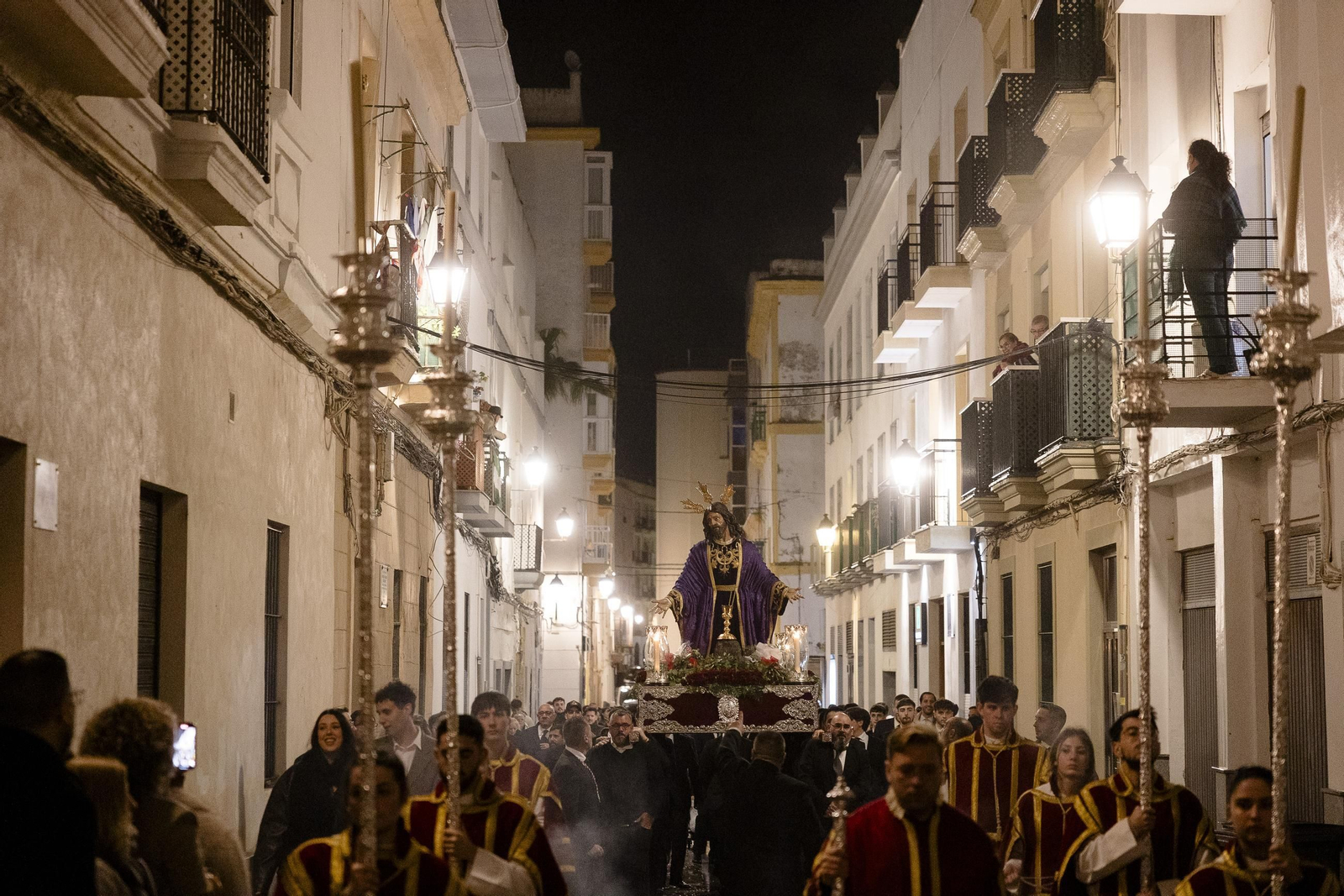 Las imágenes del traslado de la cofradía del Huerto a la iglesia de Santa Catalina