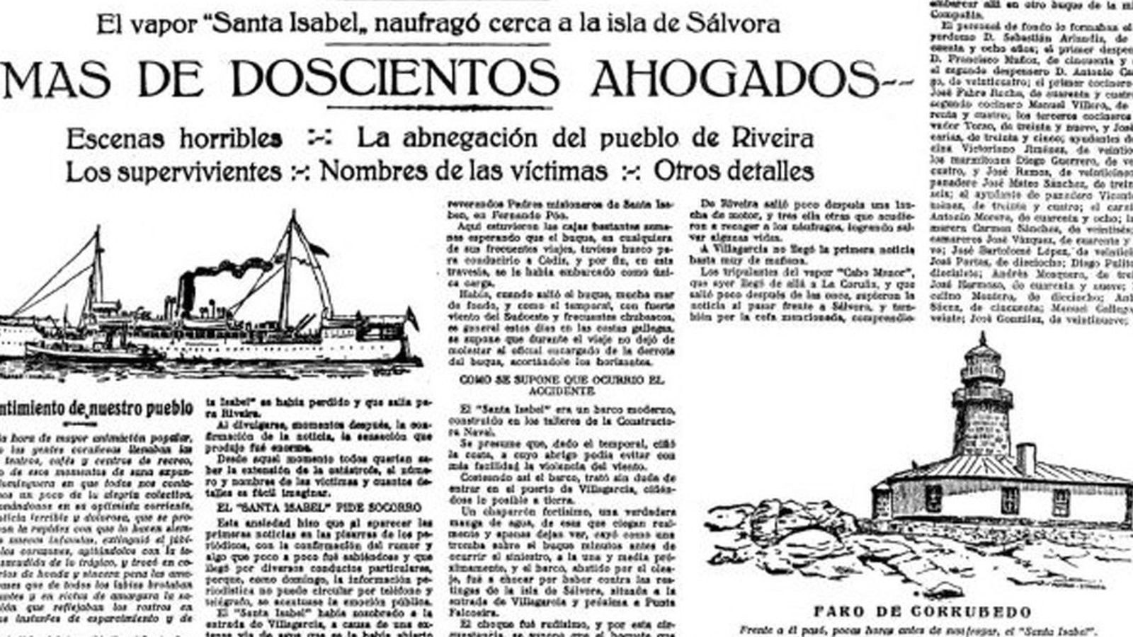 Periódico La Voz de Galicia. Noticia del siniestro.