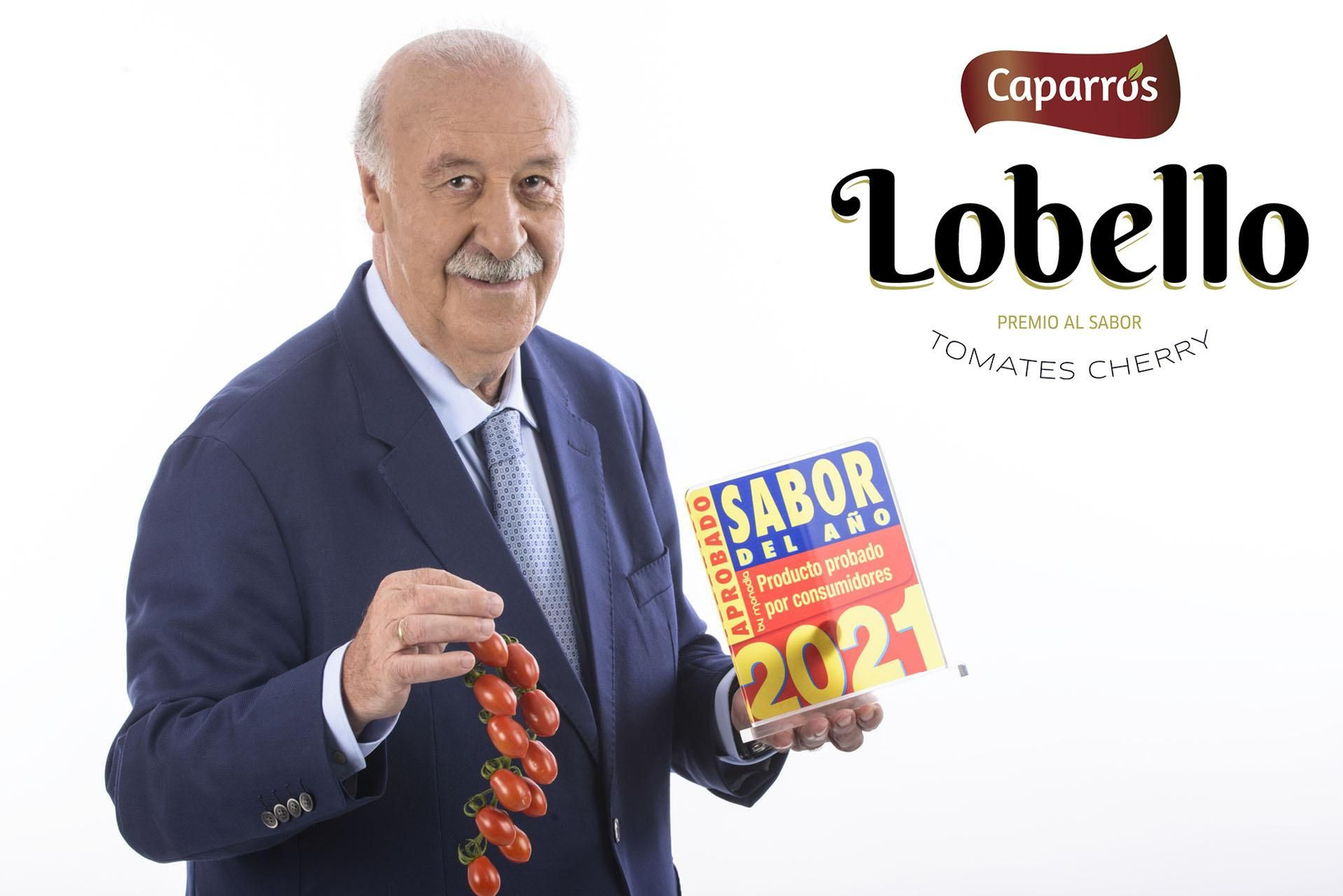 Vicente del Bosque brinda su imagen al cherry Lobello de Caparrós, Sabor del AÑO 2021