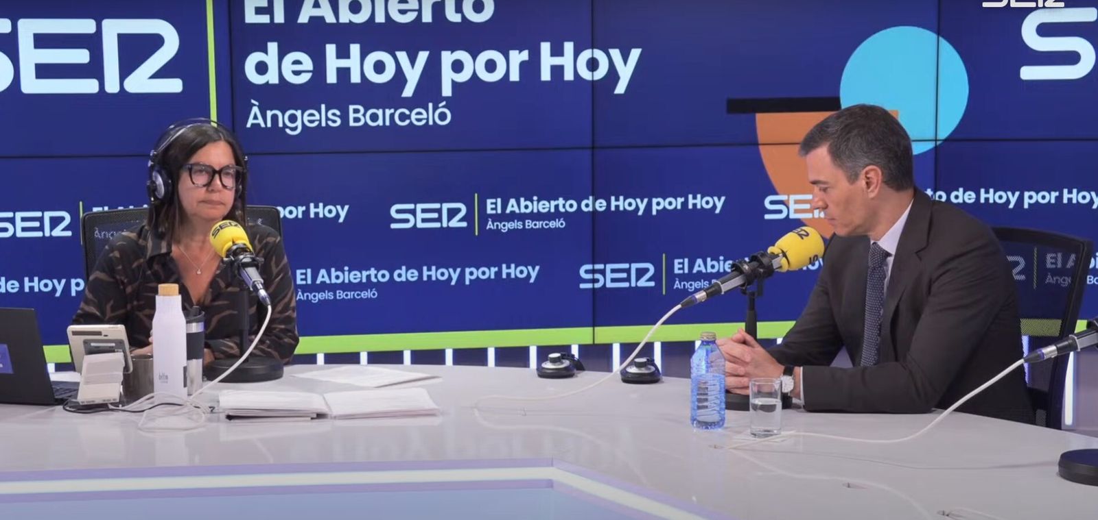 Pedro Sánchez, entrevistado por Àngels Barceló, en la Cadena Ser.