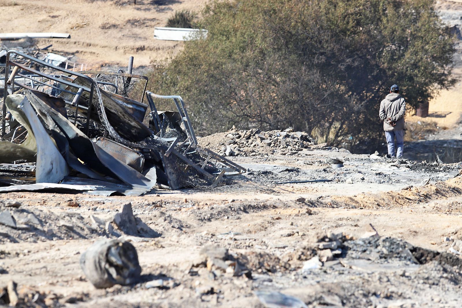 Así quedó el asentamiento de chabolas en Palos de la Frontera tras el incendio