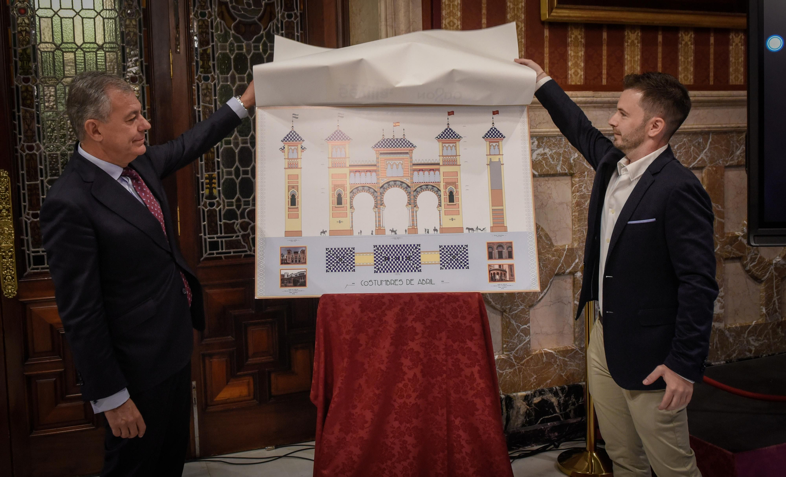 La presentación de la portada de la Feria de Sevilla 2024, en imágenes