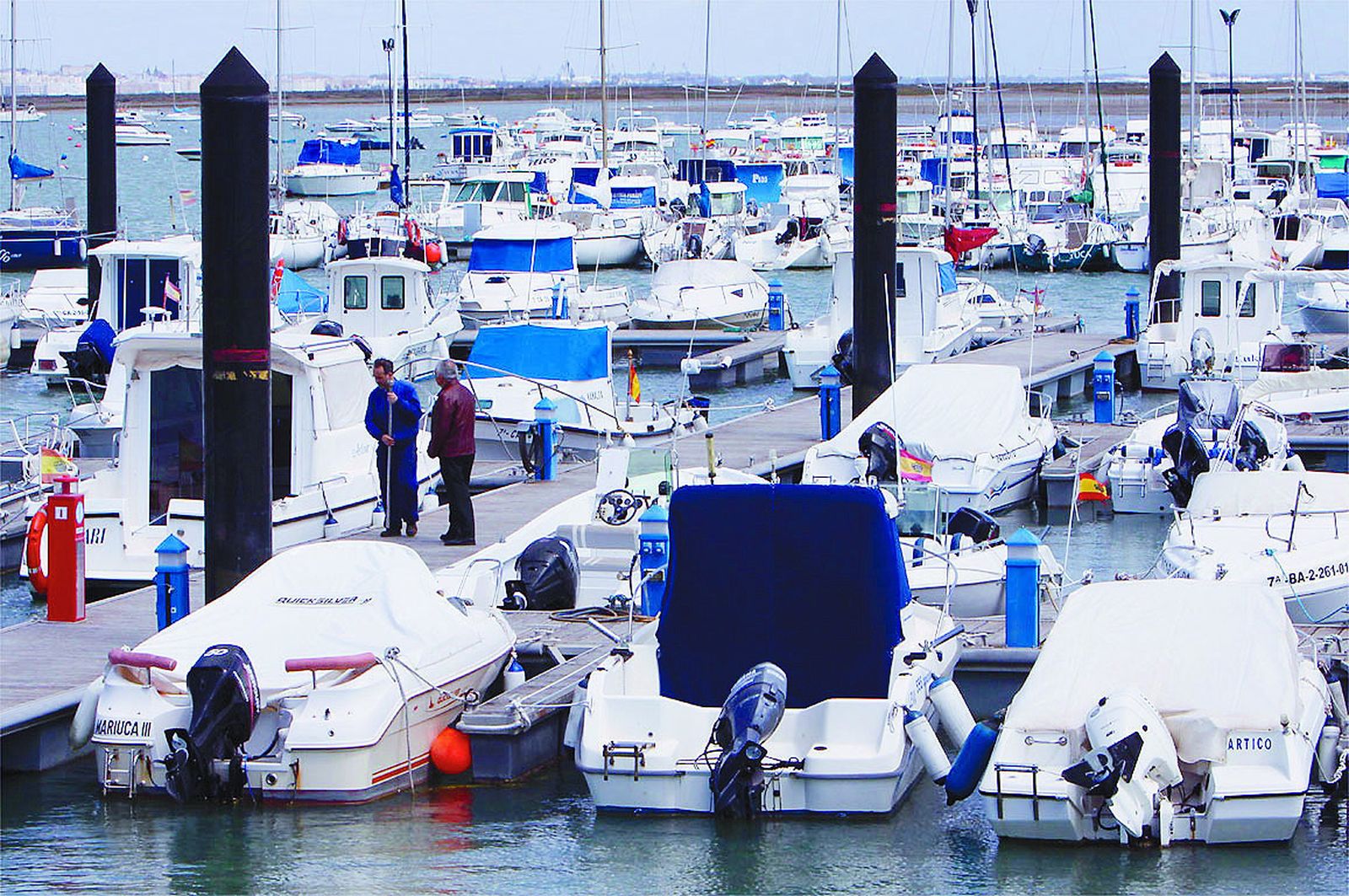 Numerosas embarcaciones atracadas en uno de los puertos deportivos de la provincia de Cádiz.