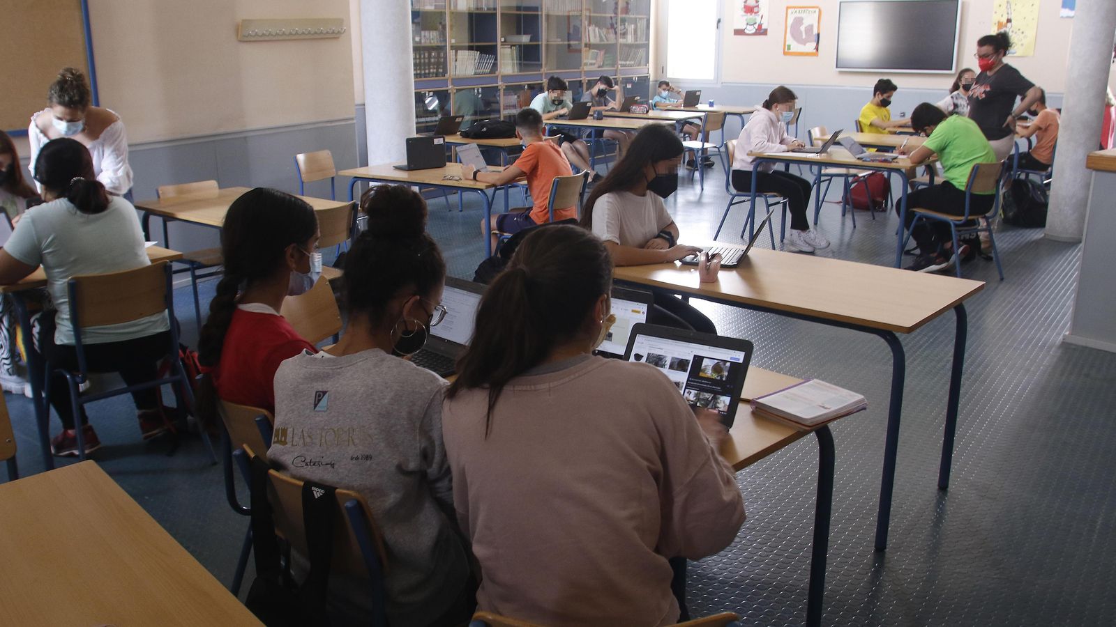 Una de las aulas ordinarias del IES Europa que integra a alumnos NEAE.