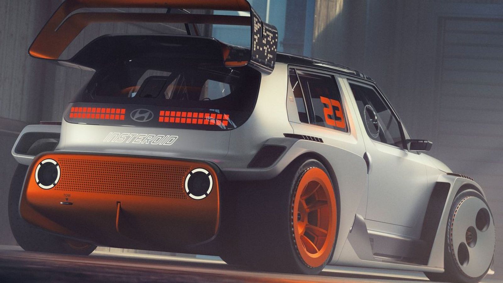 El Insteroid no adelanta ningún coche de producción, simplemente es un experimento lúdico a partir del más reciente modelo eléctrico de Hyundai.