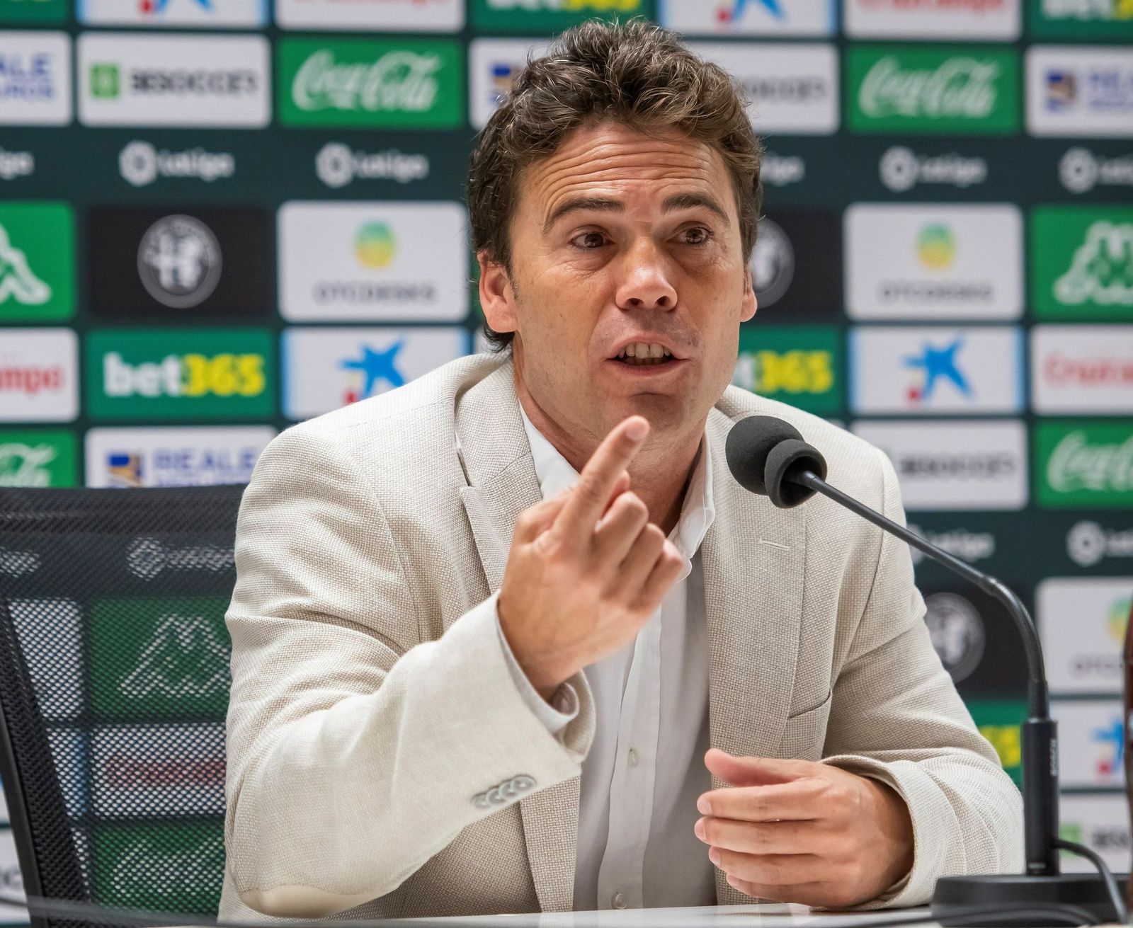 Rubi, durante su presentación como entrenador del Betis.