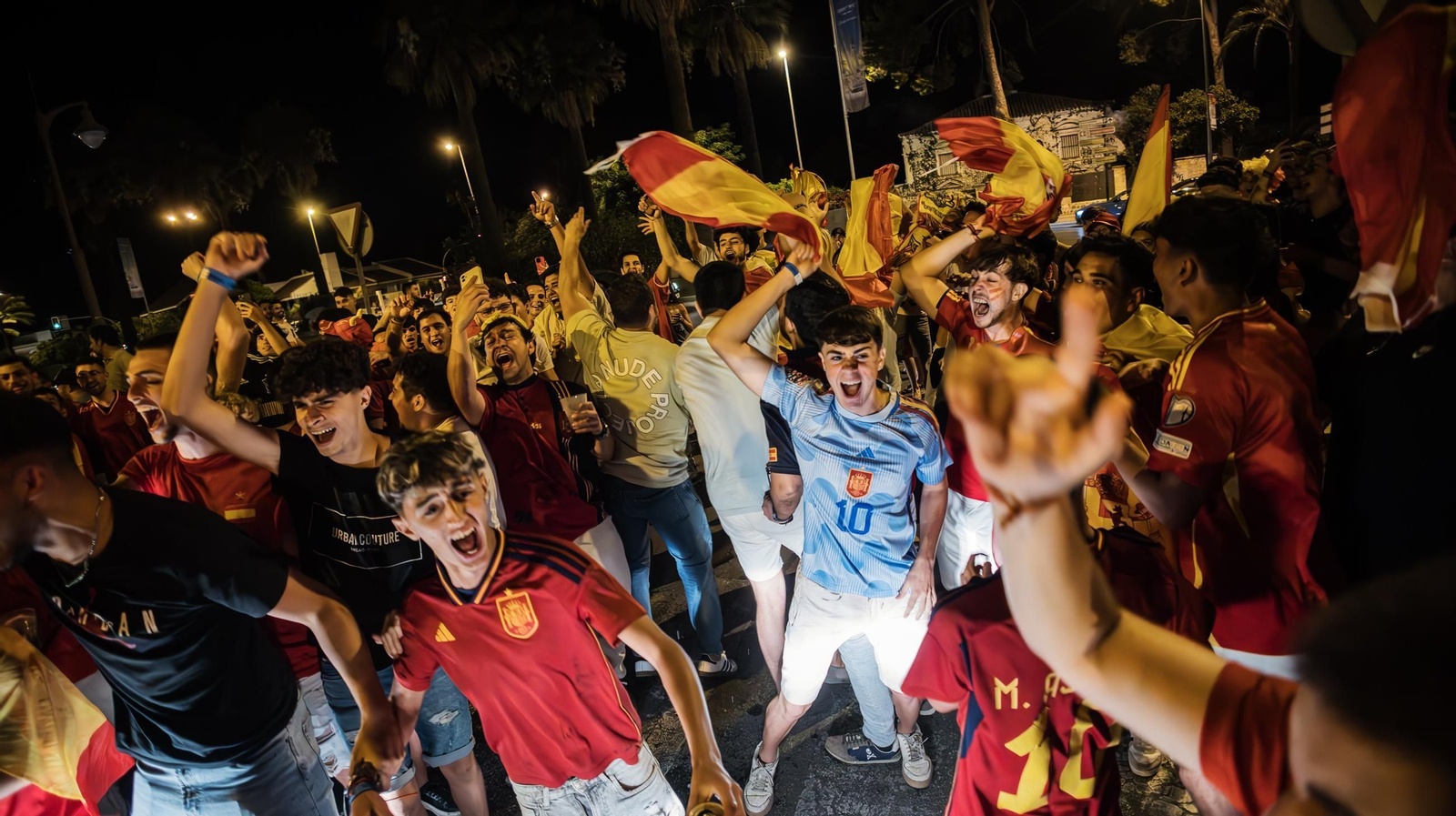 Imágenes de la celebración en Jerez del triunfo de España en la Eurocopa