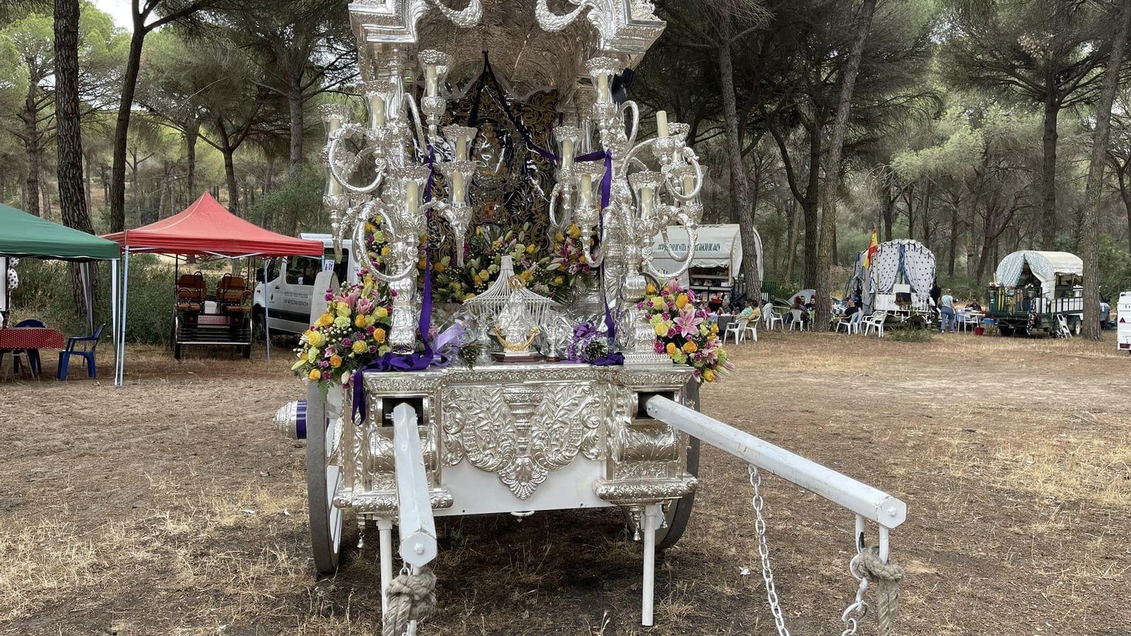 Una de las acampadas durante el camino a El Rocío.